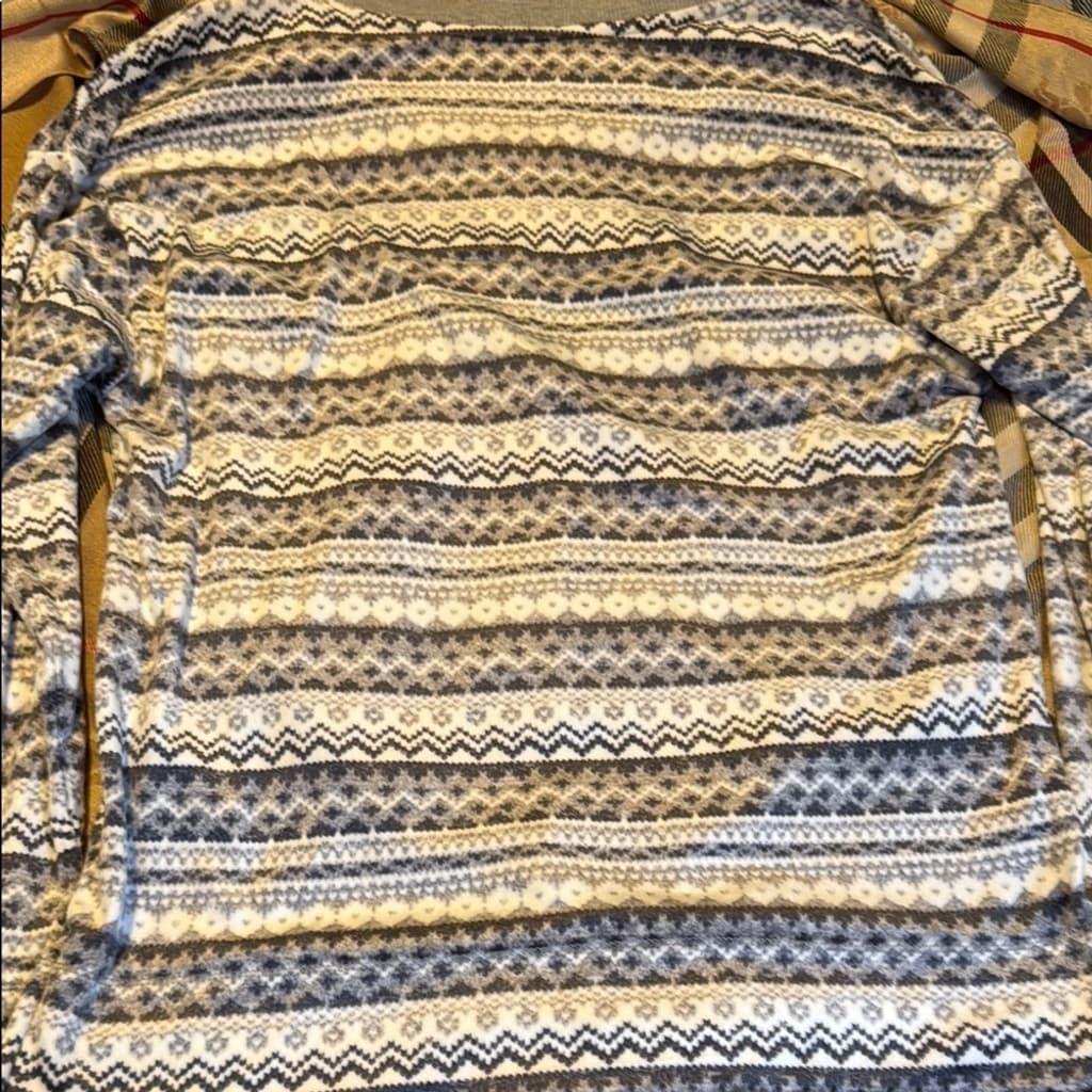 Nautica Gray and White Patterned Sleepshirt S NWT - Thumbnail 6