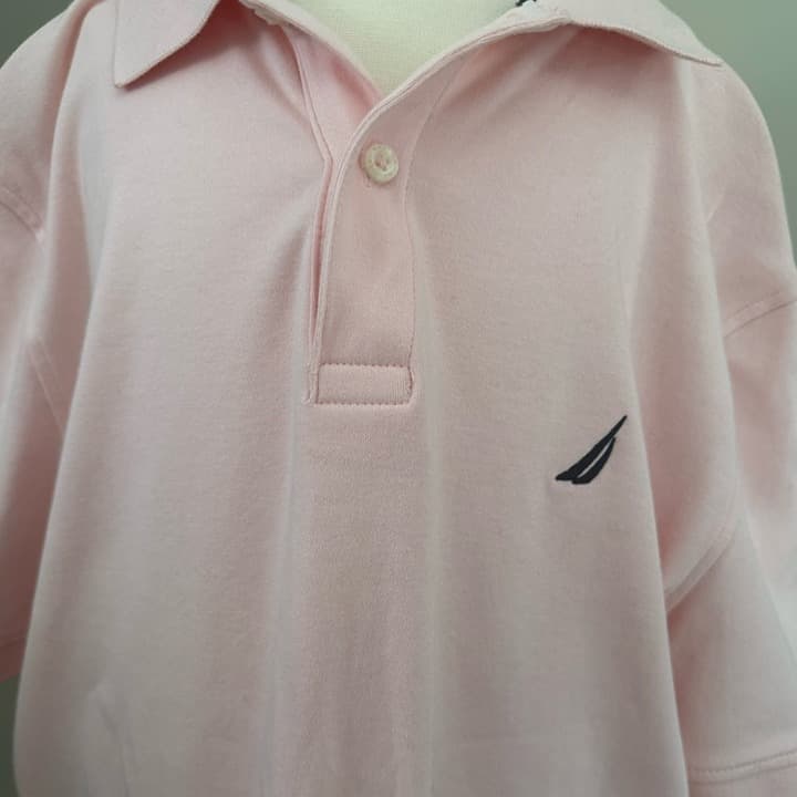 Nautica Men's Pink Cotton Collared Shirt Medium - Thumbnail 3