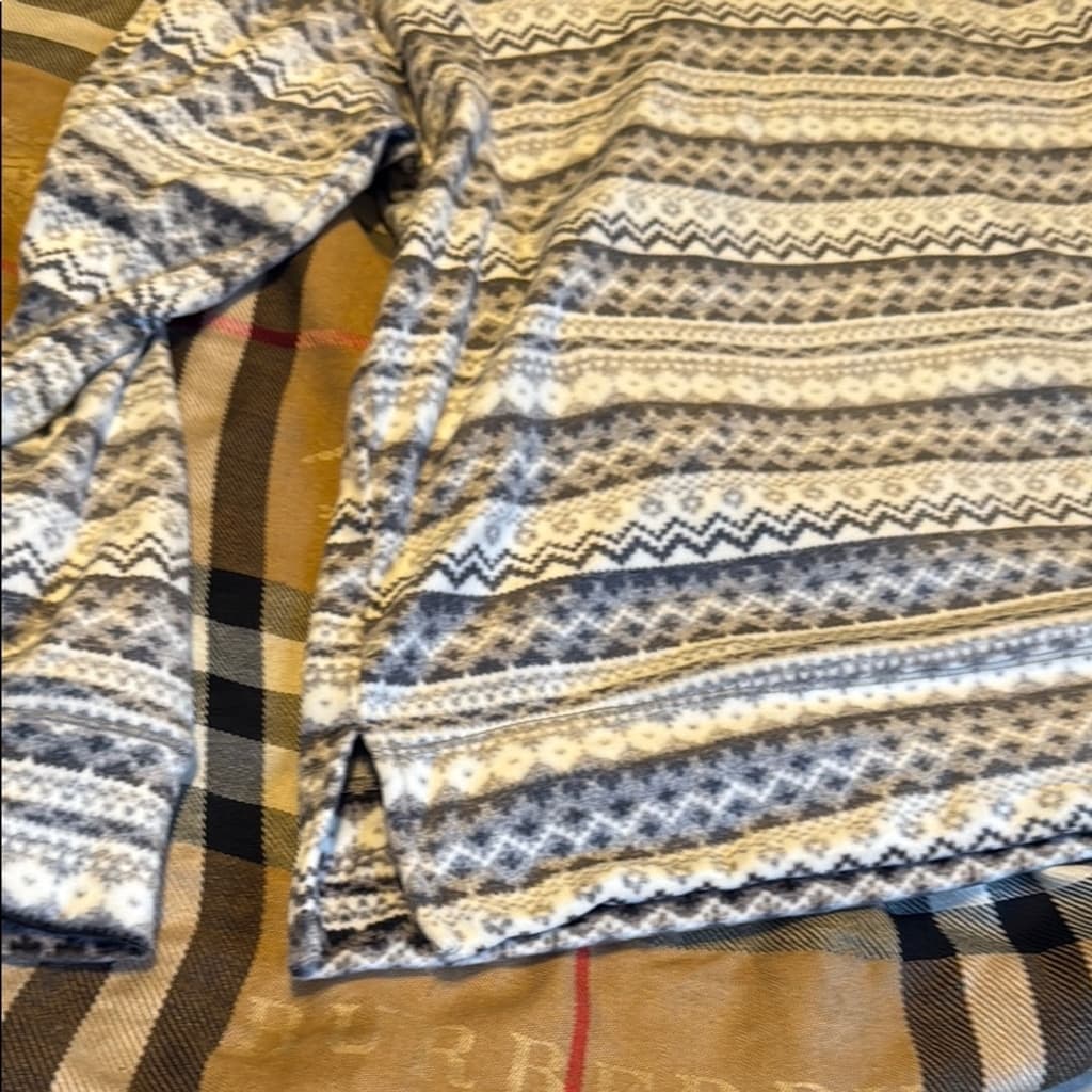 Nautica Gray and White Patterned Sleepshirt S NWT - Thumbnail 4