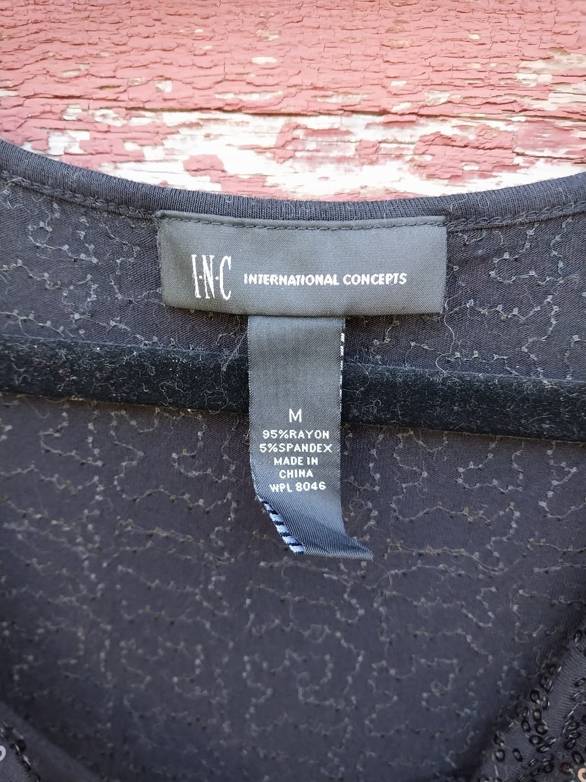 I-N-C International Concepts. Beautiful Black Sequin-Cowl Top. Women's Medium - Thumbnail 4