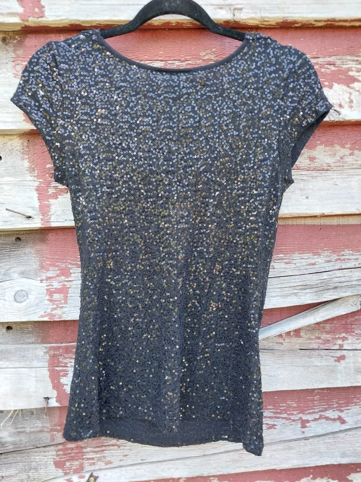 I-N-C International Concepts. Beautiful Black Sequin-Cowl Top. Women's Medium - Thumbnail 3