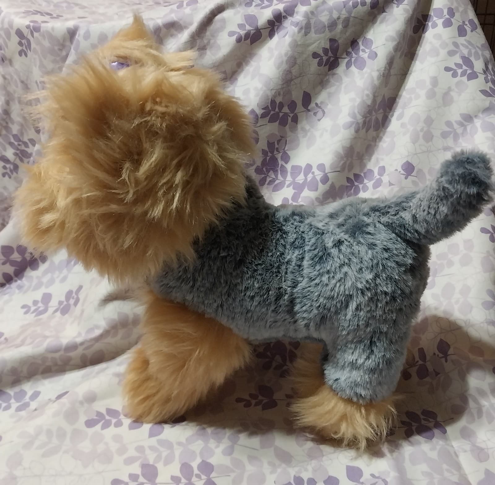 Walmart Plush Realistic Dog Yorkie Yorkshire Terrier Stuffed Animal Toy Gray Tan - Thumbnail 4