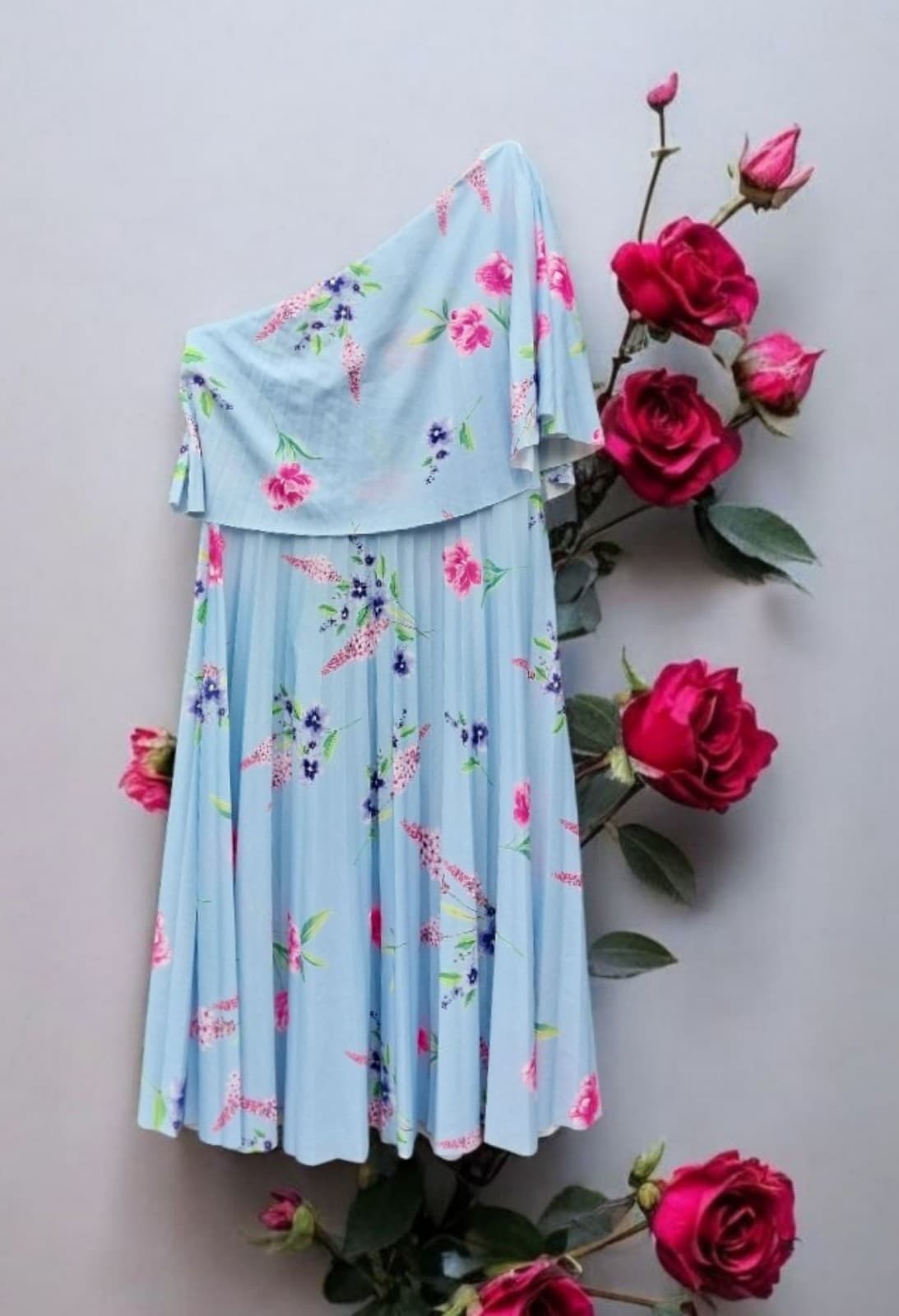 ASOS One Shoulder Floral Colored Dress. Size 12 - Image 1