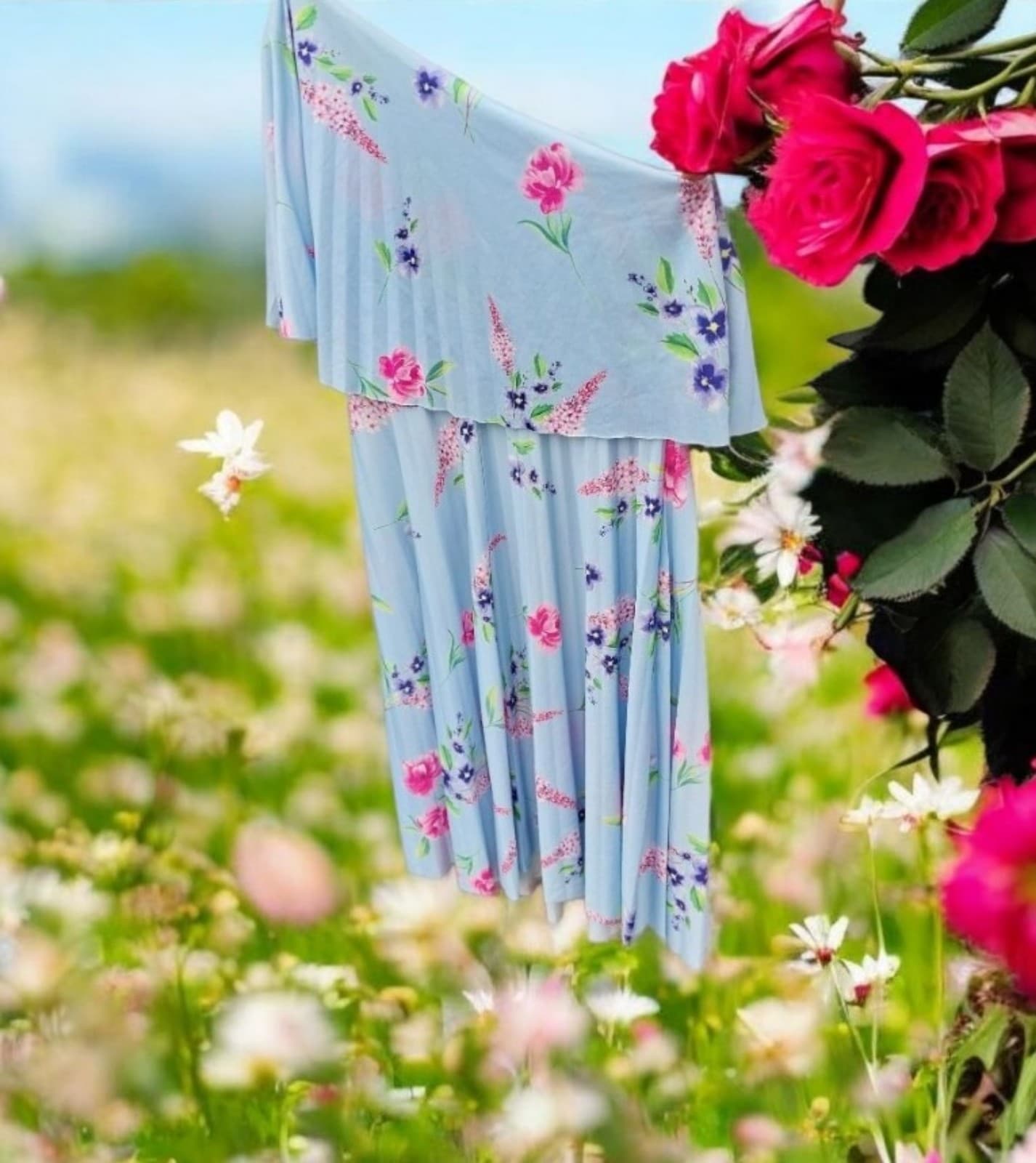 ASOS One Shoulder Floral Colored Dress. Size 12 - Thumbnail 2