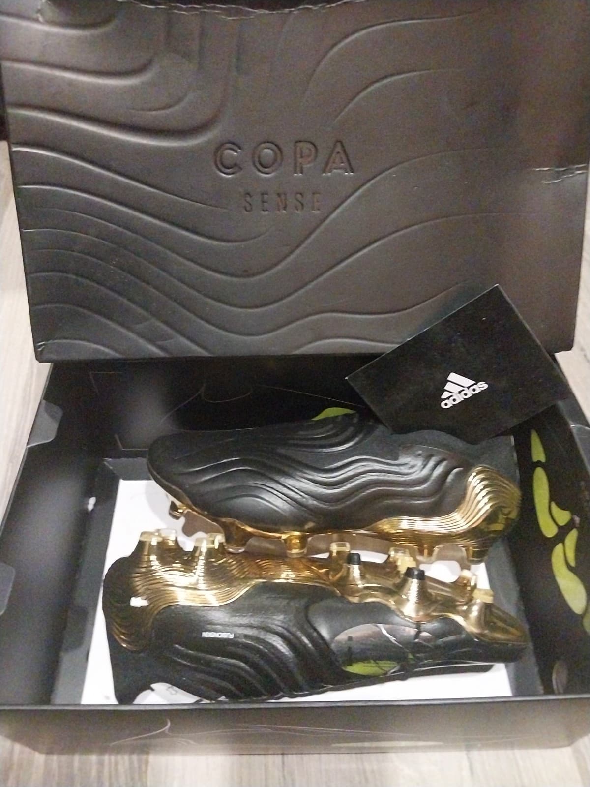 Adidas Copa Sense+ FG Core Black/White/Gold Metallic. Size 6.5 - Thumbnail 10