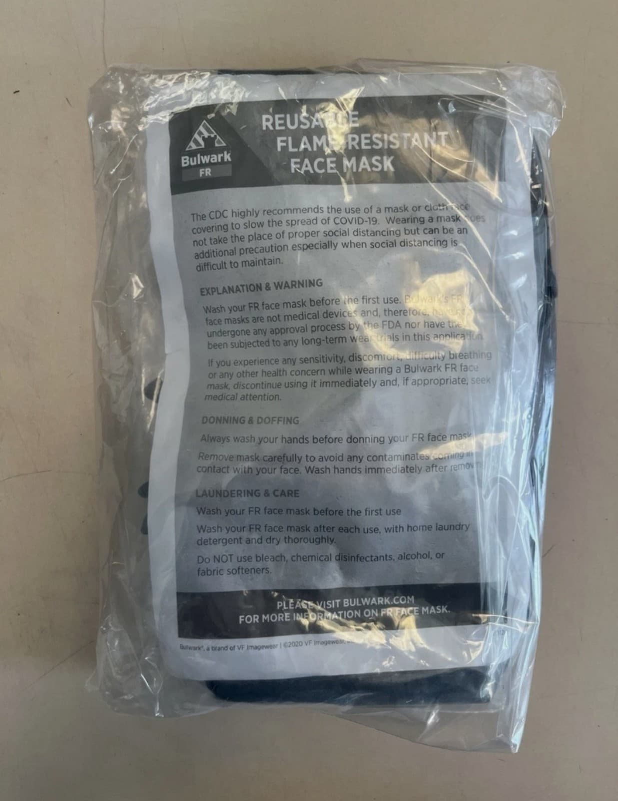 10 Packs of Bulwark Grey Flame Resistant Face Masks. Each Pack contains 5 masks. - Thumbnail 2