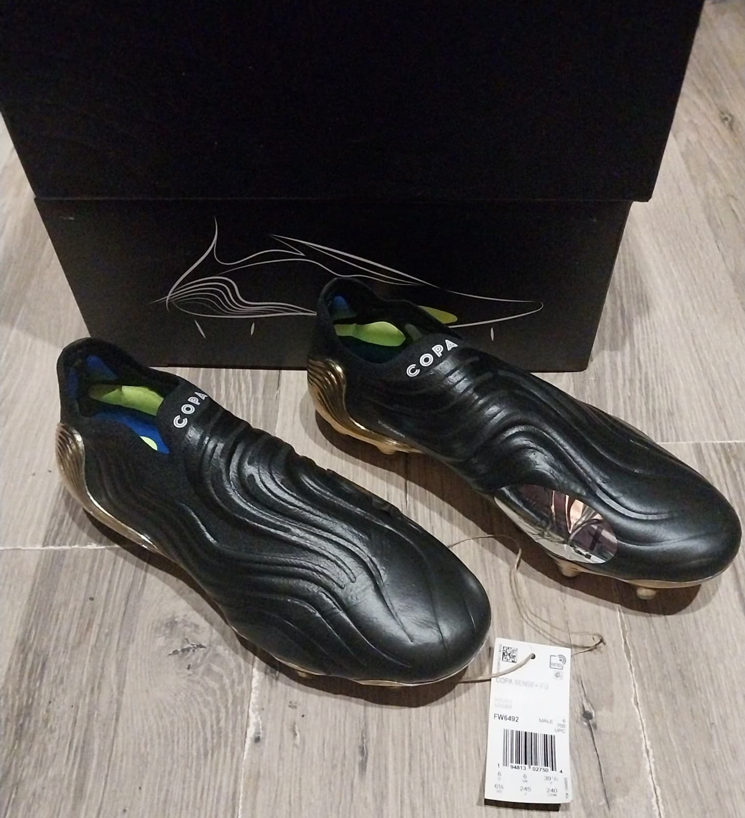 Adidas Copa Sense+ FG Core Black/White/Gold Metallic. Size 6.5 - Thumbnail 2