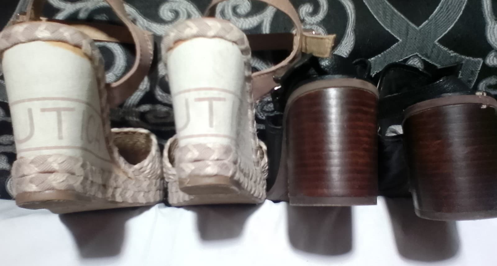 Nautica Beige Wedges & A Pair Of Black Open Toe Shoes. Both Are Size 9 - Thumbnail 5