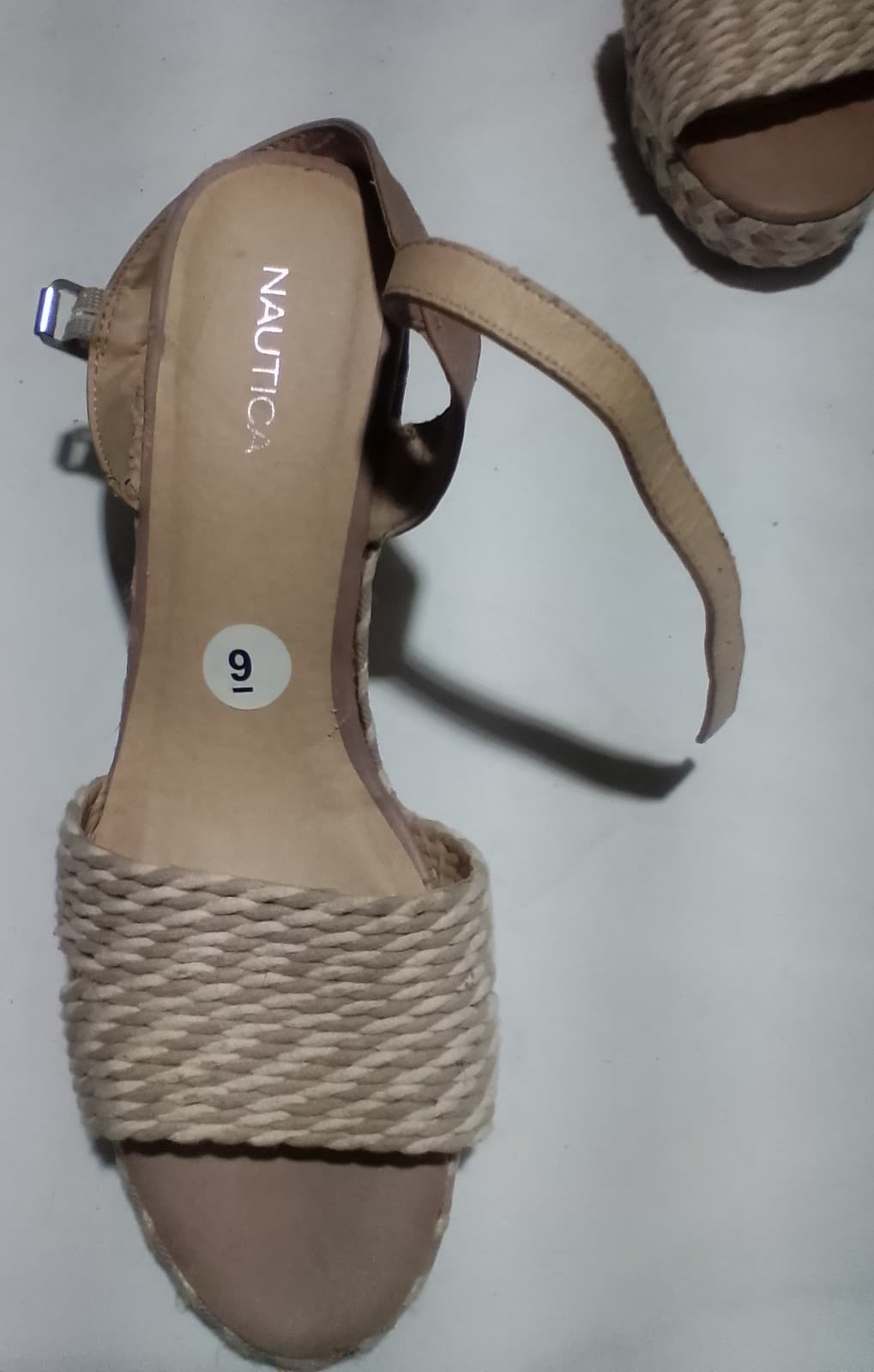 Nautica Beige Wedges & A Pair Of Black Open Toe Shoes. Both Are Size 9 - Thumbnail 4