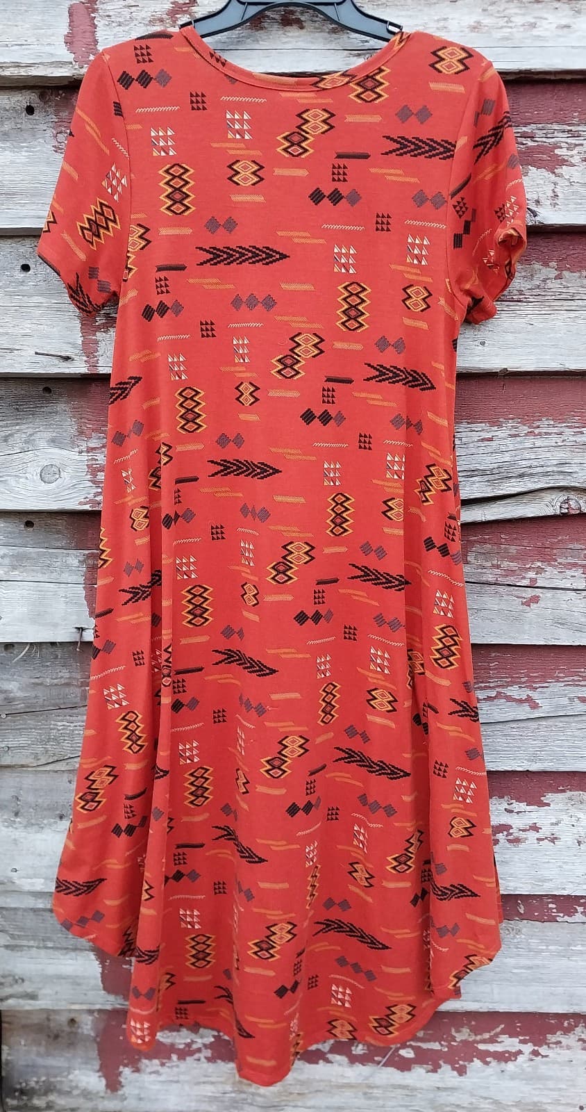 LuLaRoe Carly Dress Aztec High Low Size Small - Thumbnail 4