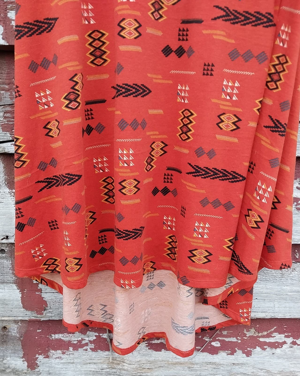 LuLaRoe Carly Dress Aztec High Low Size Small - Thumbnail 2