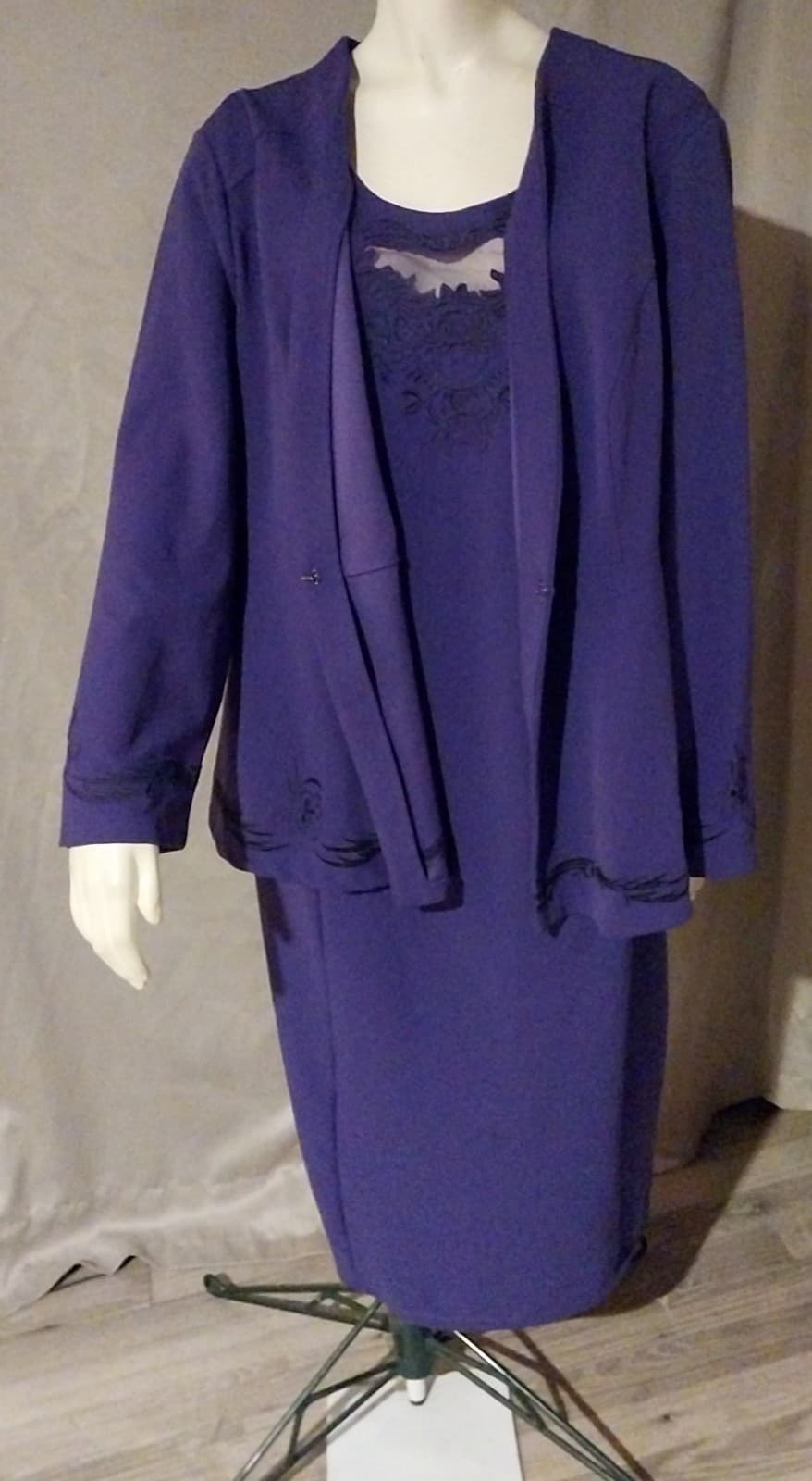 Catherine's Black Label Purple Dress & Jacket. Size 2X - Image 1