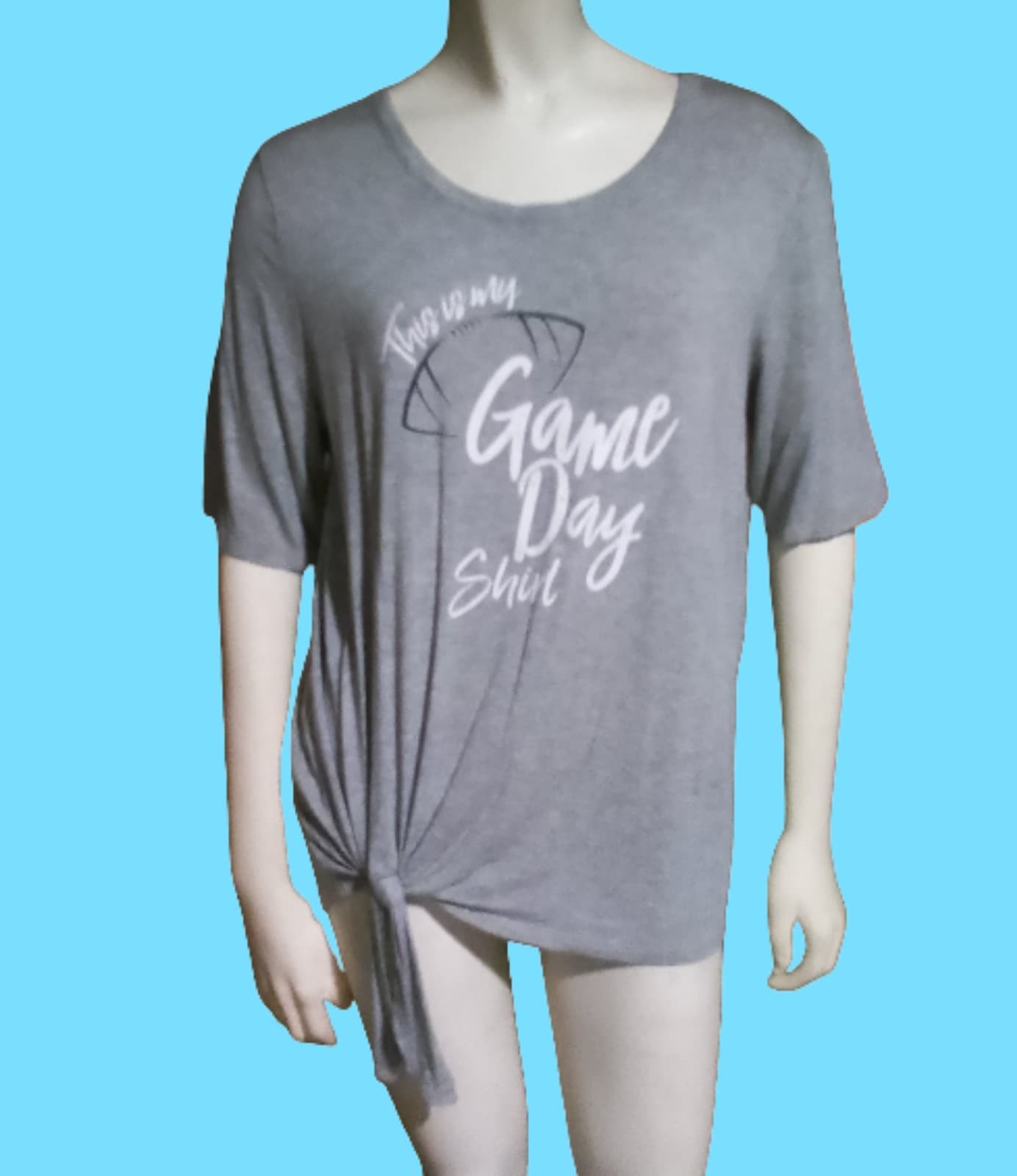 "Game Day Shirt" grey T-Shirt. Size Medium - Image 1