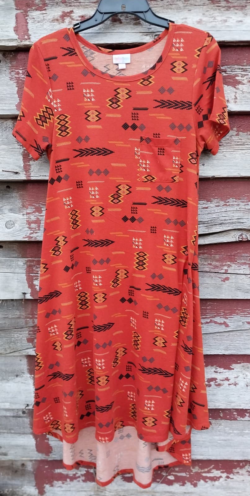 LuLaRoe Carly Dress Aztec High Low Size Small - Image 1