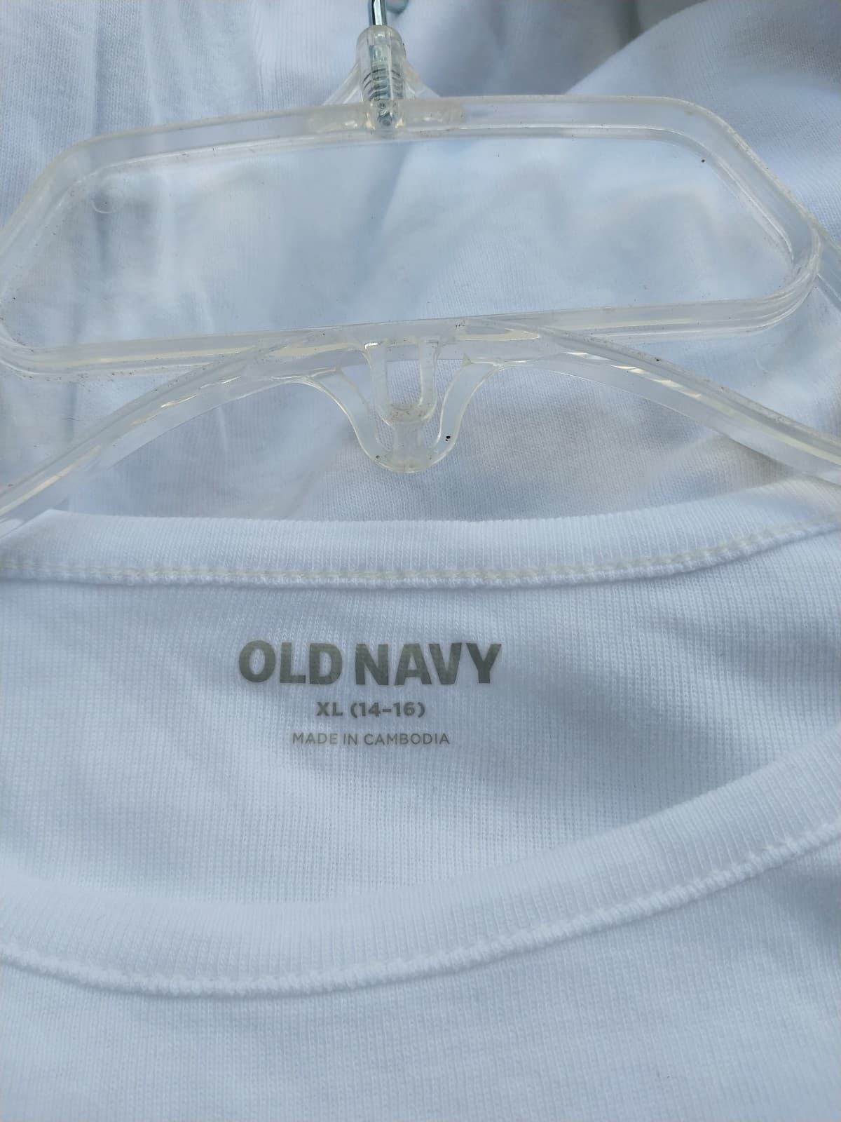 2 Old Navy Girls White Shirts. Size XL (14-16). - Thumbnail 2