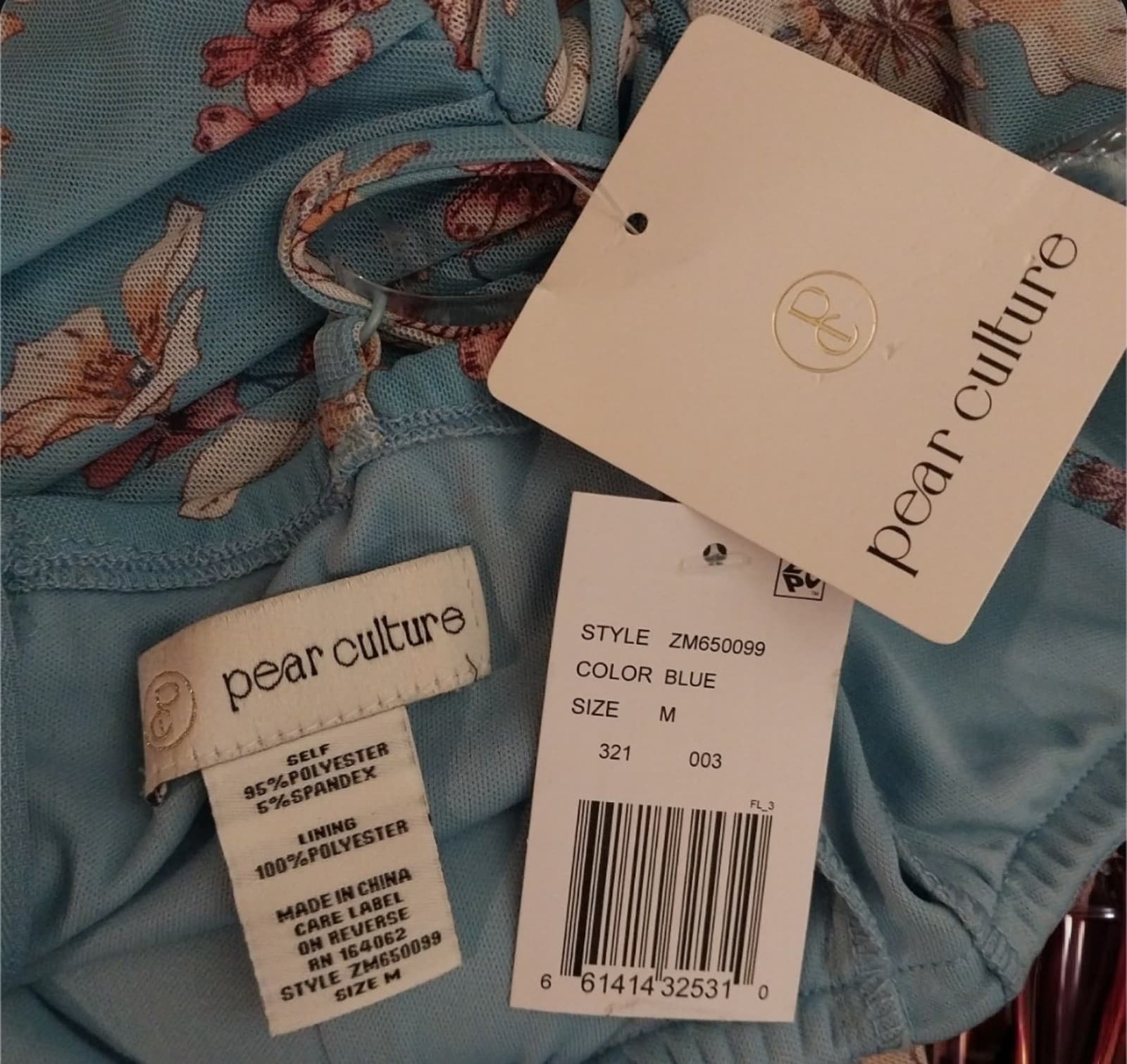 Pear Culture, Sleeveless Floral Ruched Mesh Dress. Size Medium - Thumbnail 7