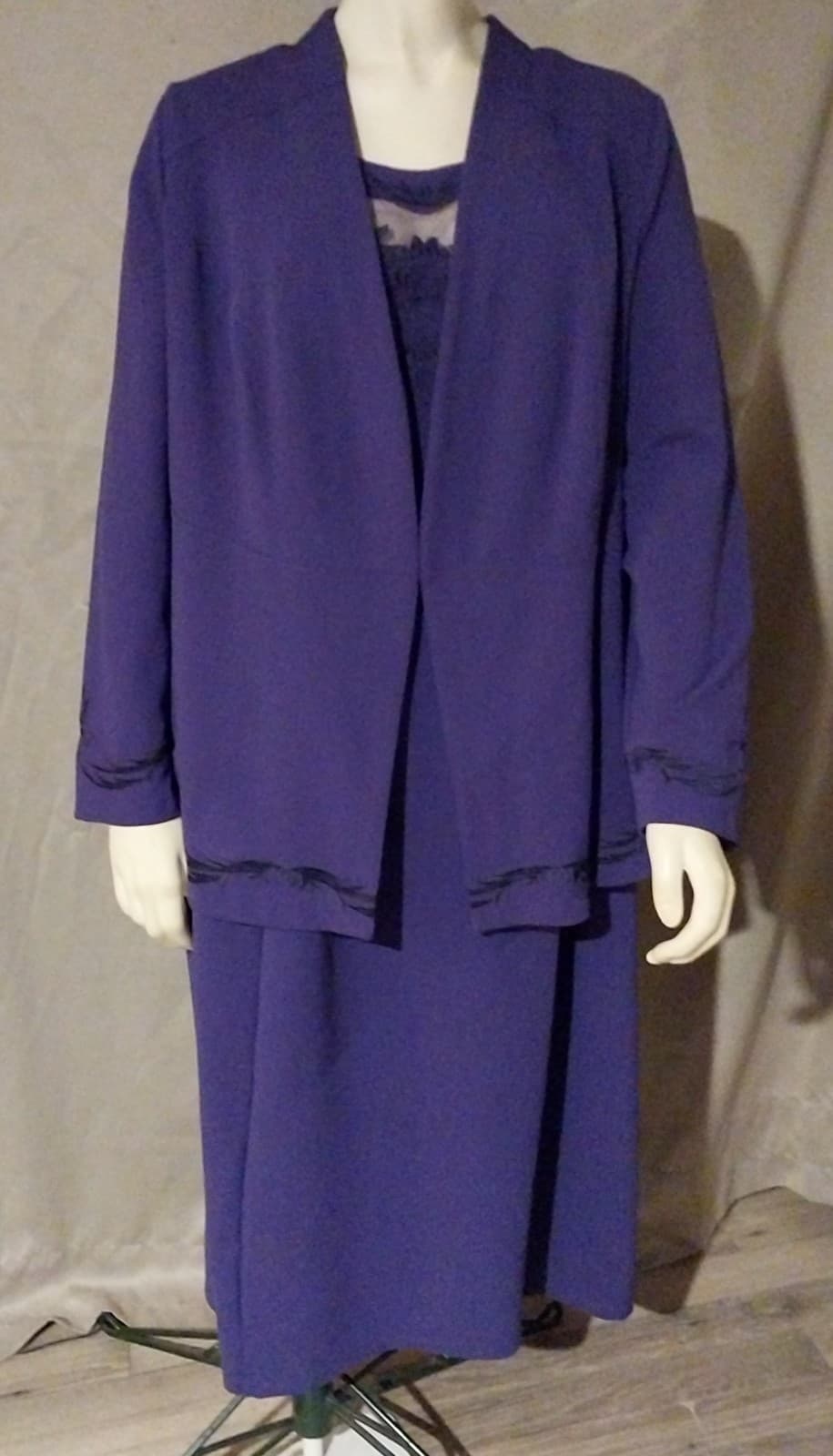 Catherine's Black Label Purple Dress & Jacket. Size 2X - Thumbnail 2