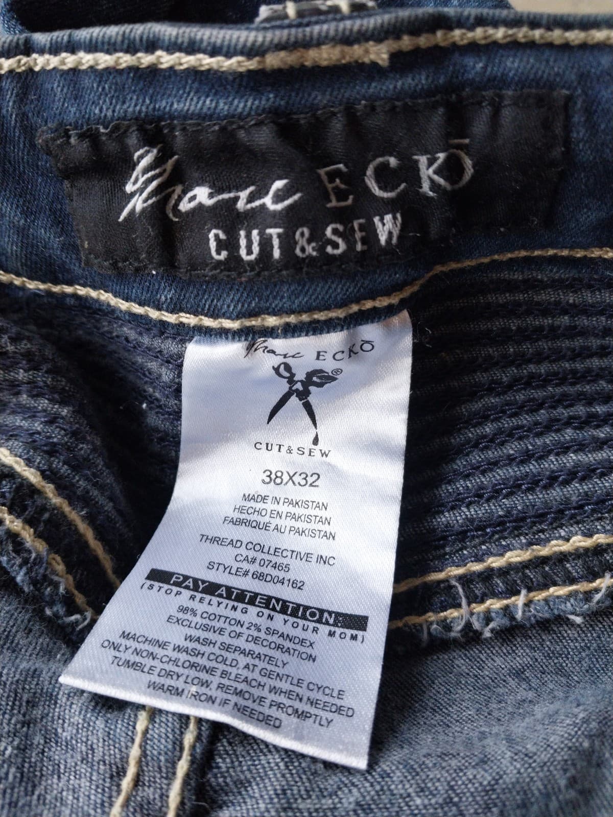 2 Pairs of Men's Pants. Marc Ecko & Square Zero. Both are Sizes 38x32 - Thumbnail 8