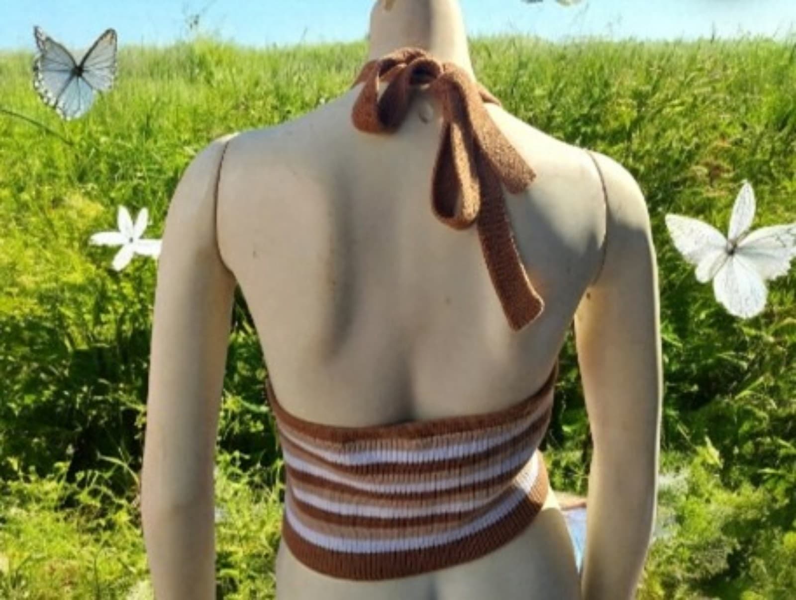 No Boundaries Crochet Halter Top. Size Large - Thumbnail 2