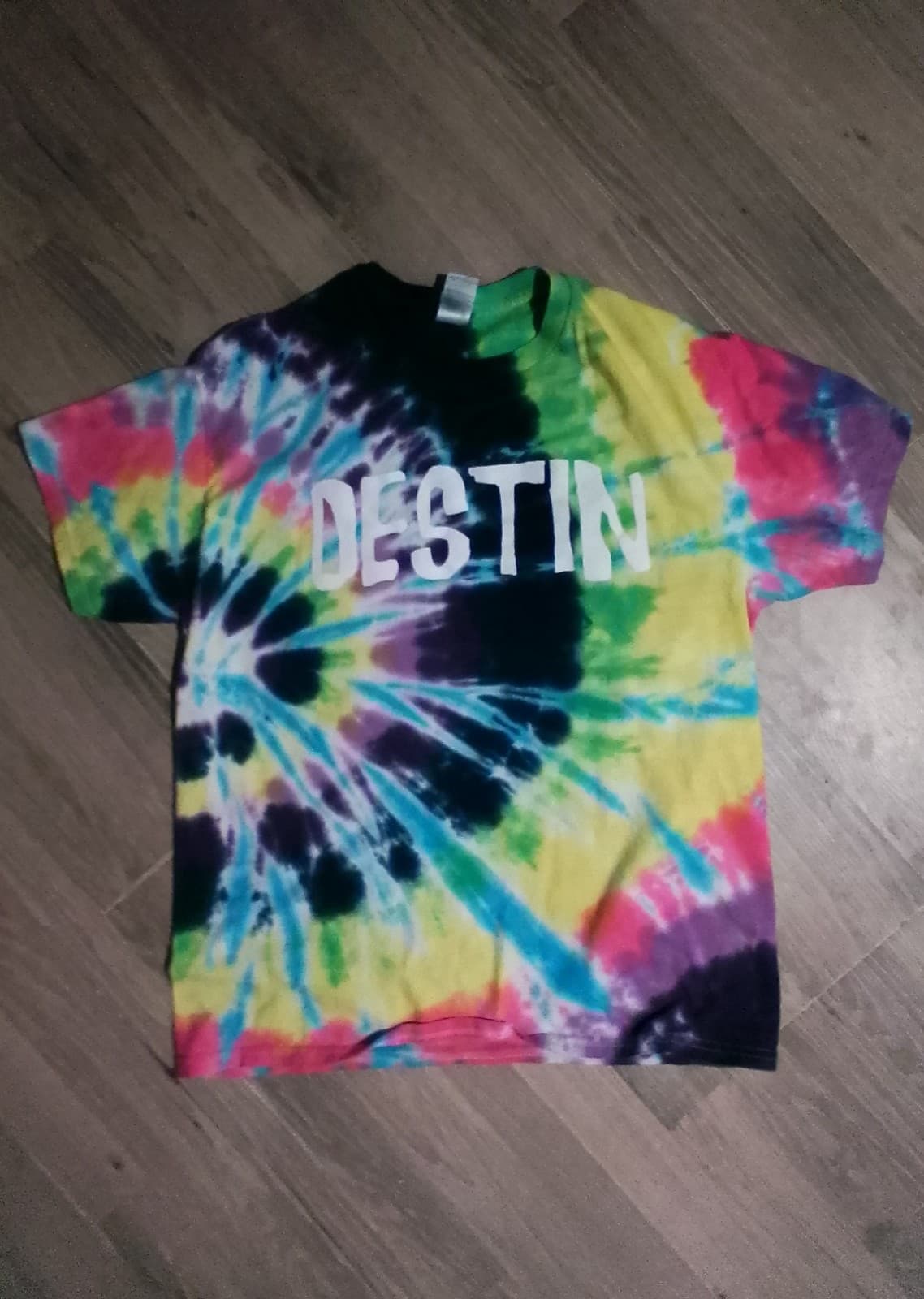 "Destin" Tye Dye T-Shirt. Size Large - Image 1