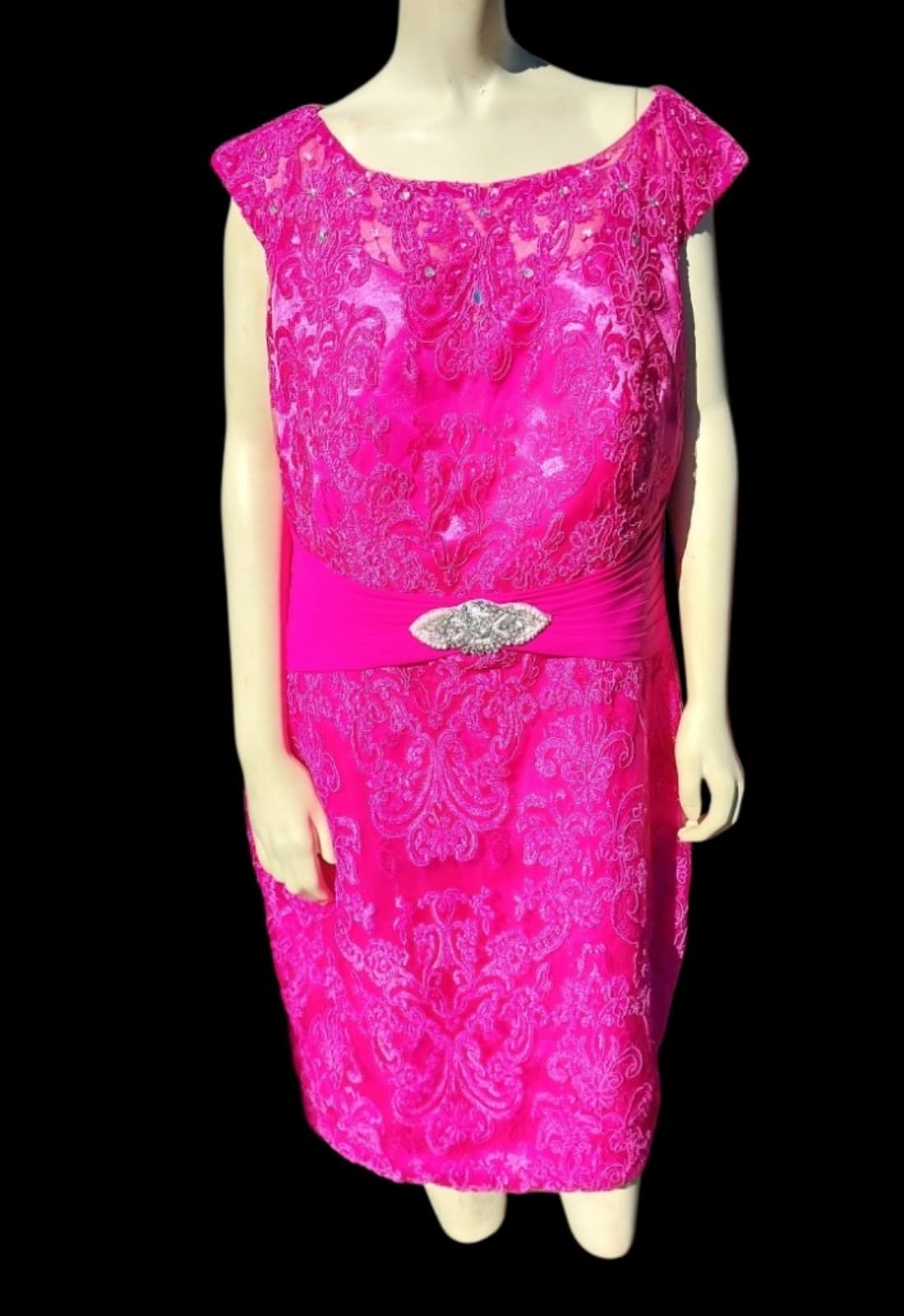 Laeden Pink Dress With Sequins in front at the waist. - Image 1