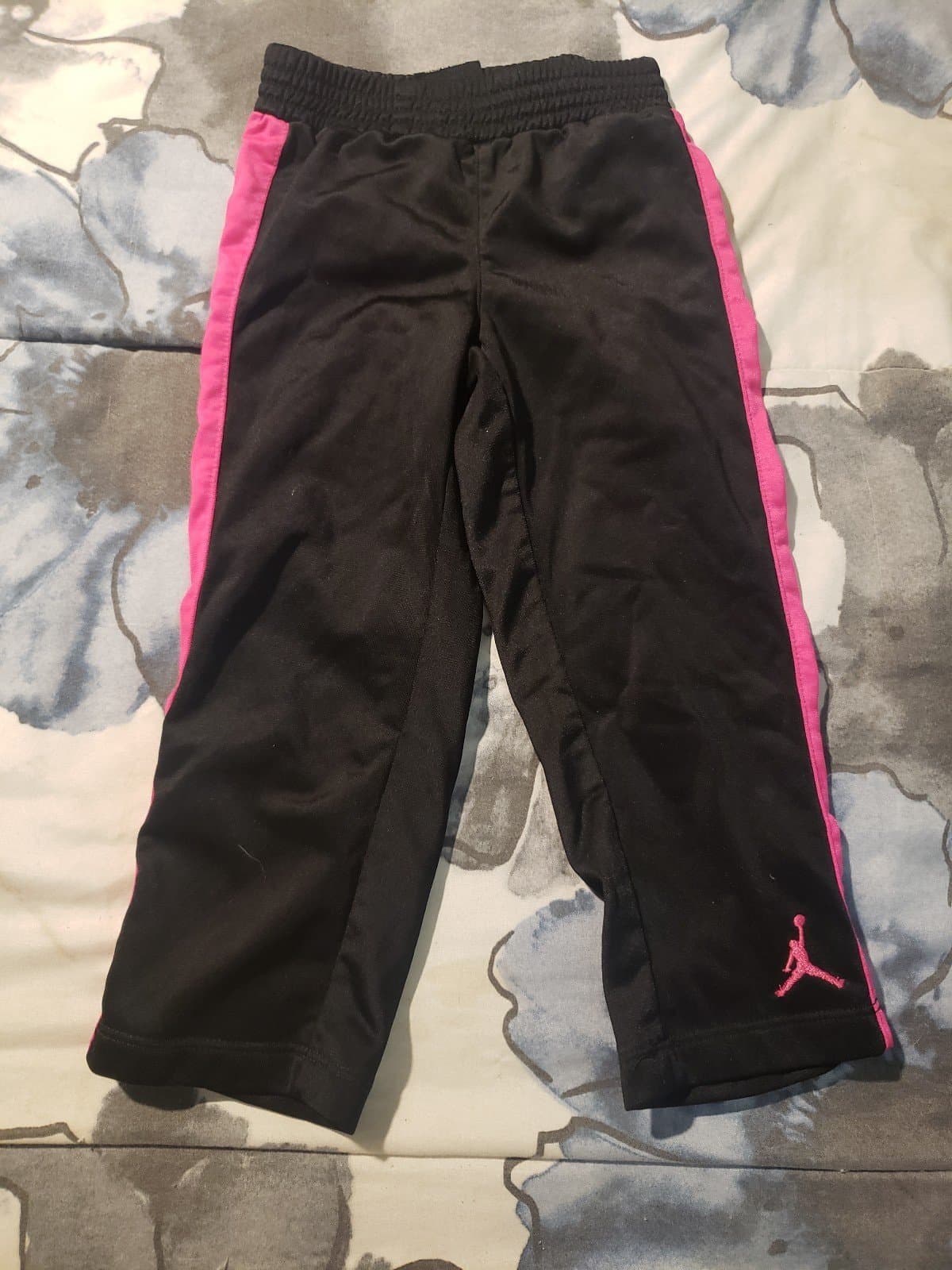 Hot Pink And Black Nike Track Pants. Size 2T - Image 1
