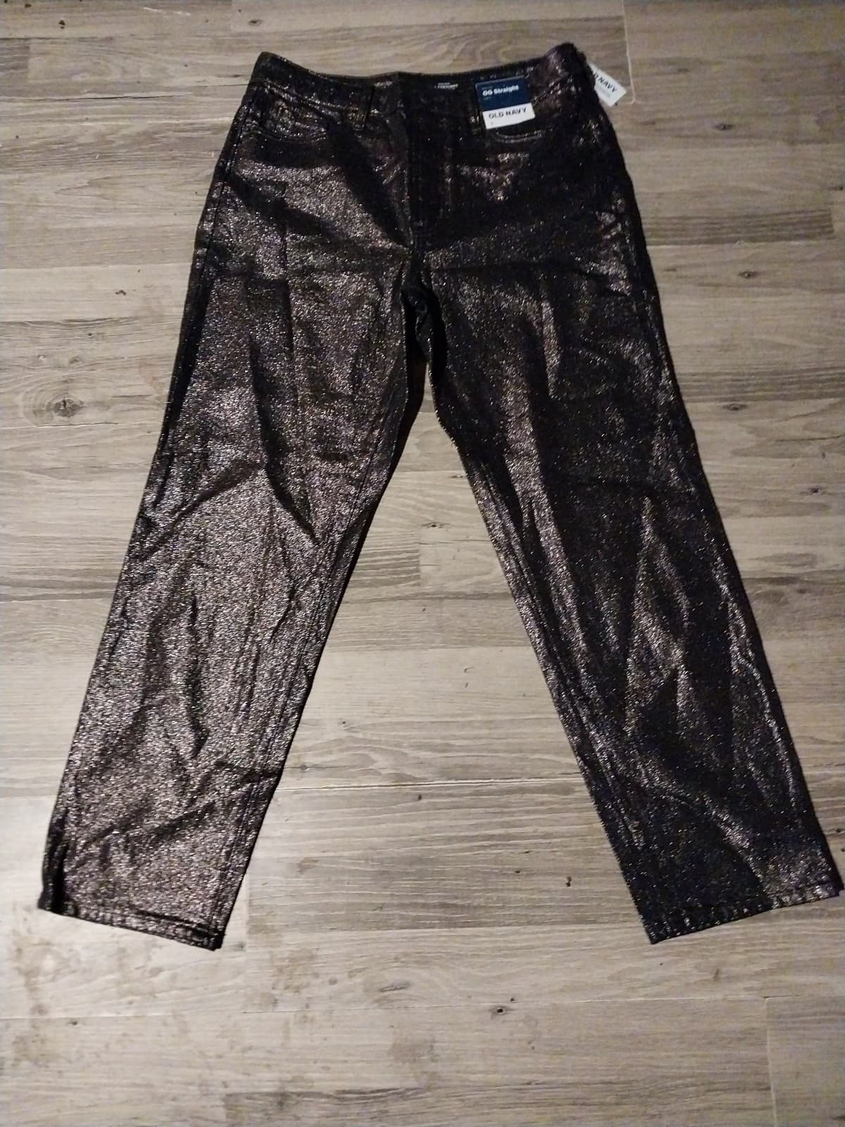 Old Navy Women's High Waist Shine O.G Shimmer Straight Ankle Jeans Size 8 - Image 1