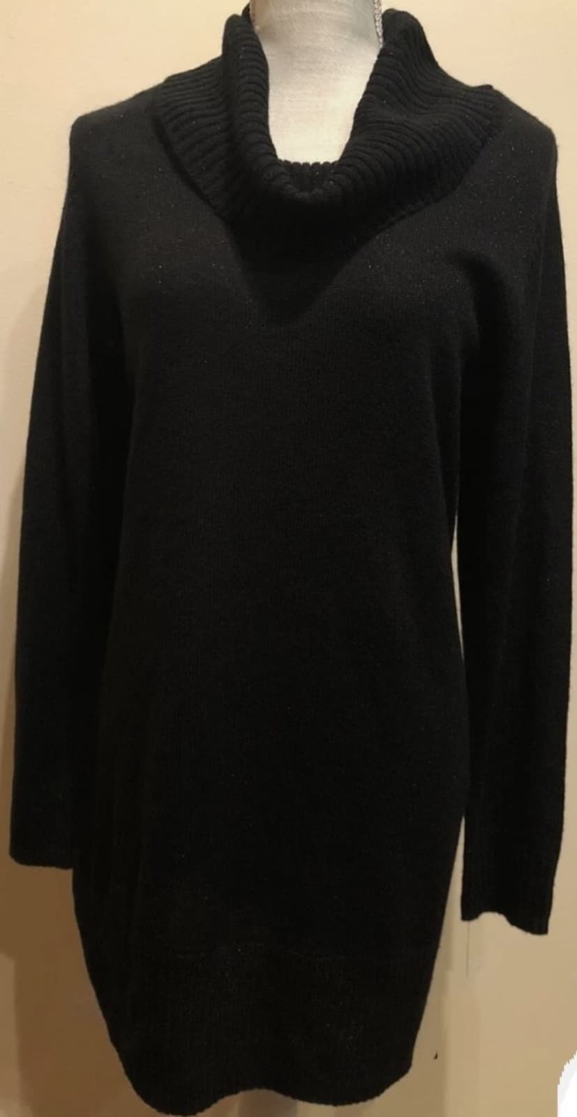 AGB Women's Black Cowl Neck Sweater Long Sleeve. Size 2X - Image 1