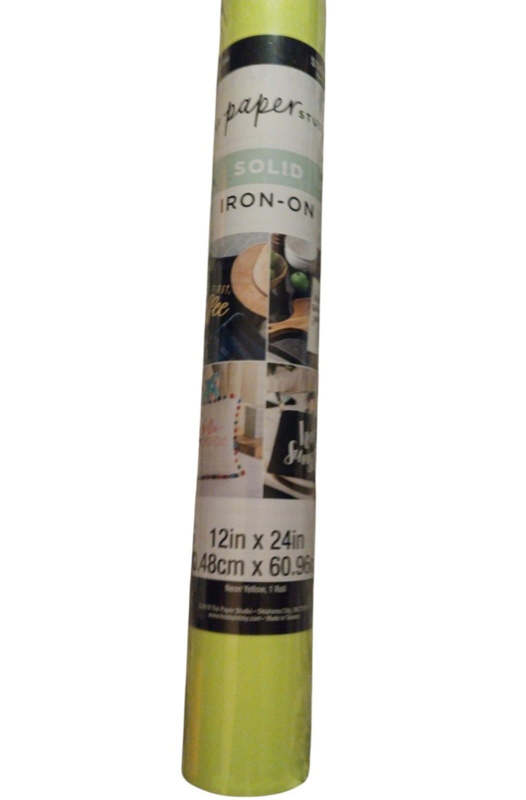 The Paper Studio Solid Iron On 12"x 24". Neon Yellow - Image 1