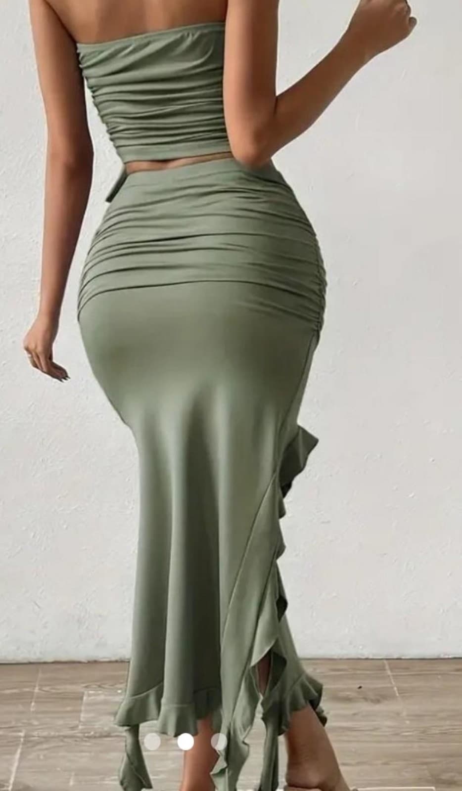 Women's Green and Khaki Skirt. Like New. Size Small - Thumbnail 3