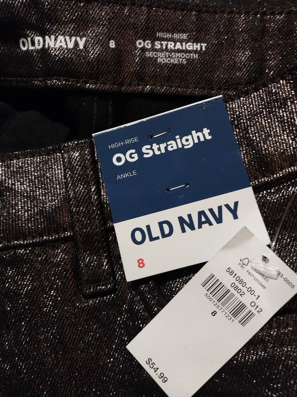 Old Navy Women's High Waist Shine O.G Shimmer Straight Ankle Jeans Size 8 - Thumbnail 3