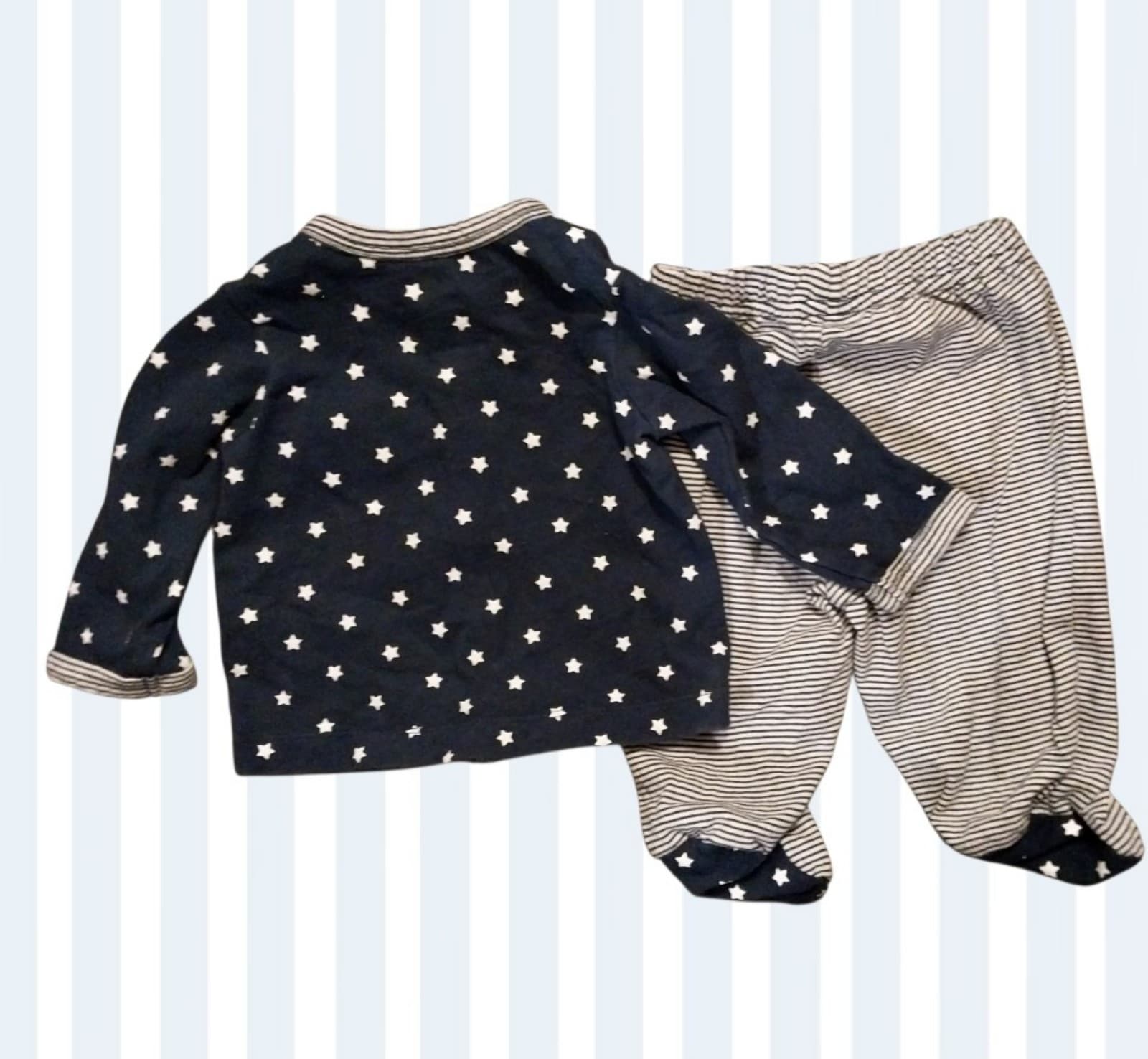 First Impressions, Blue & White Newborn Outfit - Thumbnail 2