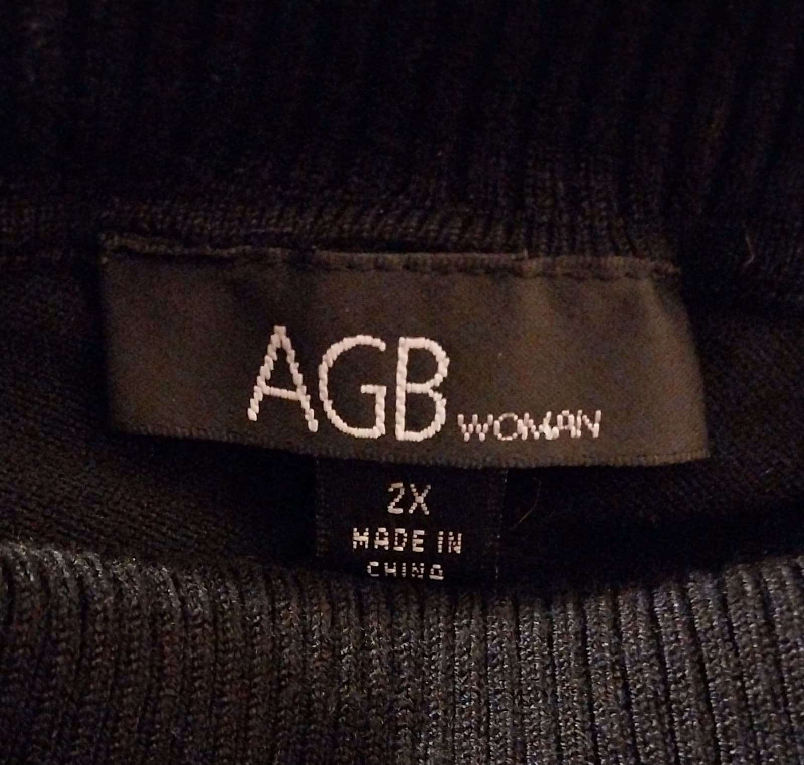 AGB Women's Black Cowl Neck Sweater Long Sleeve. Size 2X - Thumbnail 3