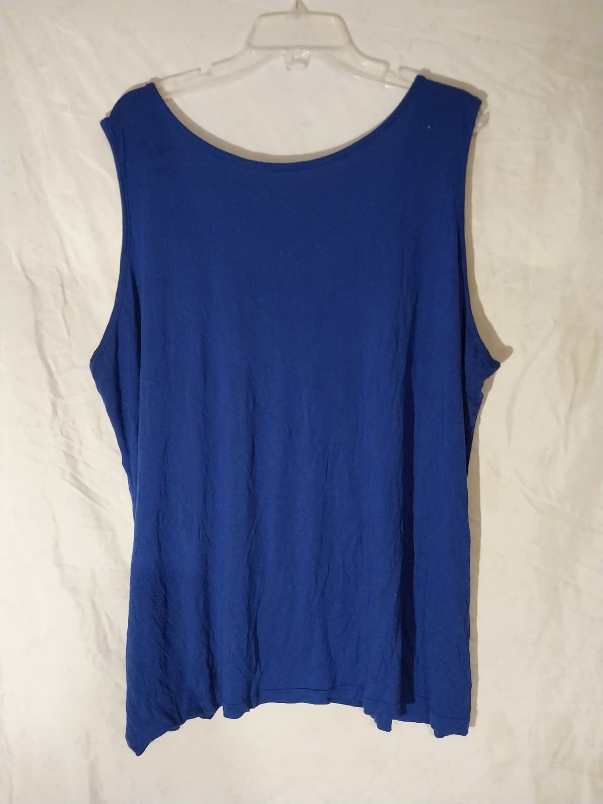 Blue Scoop Neck Studd Tank Top. Sleeveless Top. Size 26/28 - Thumbnail 2