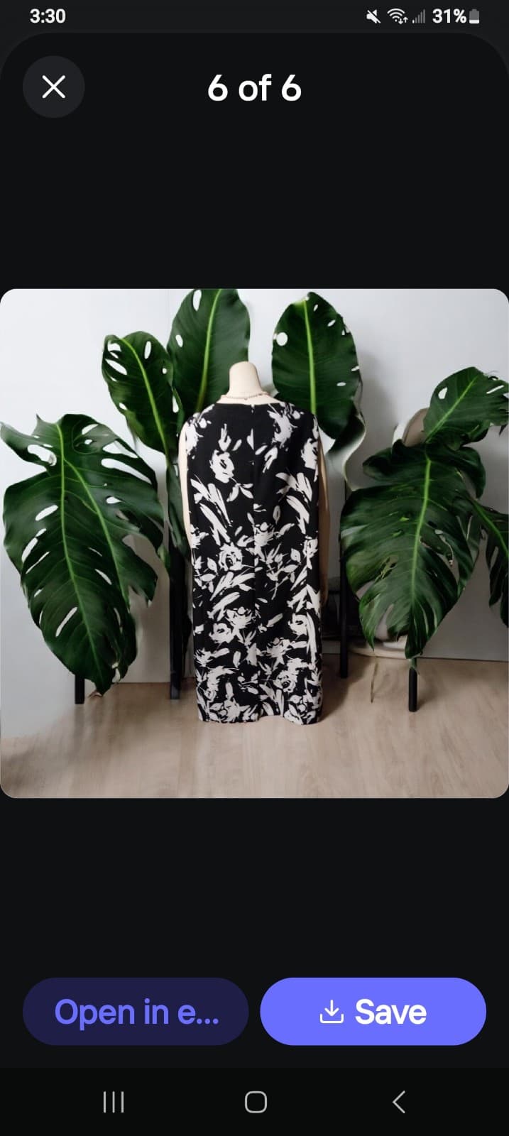 Kasper New Black/Vanilla Ice A-Line Dress. Size 20W - Thumbnail 2