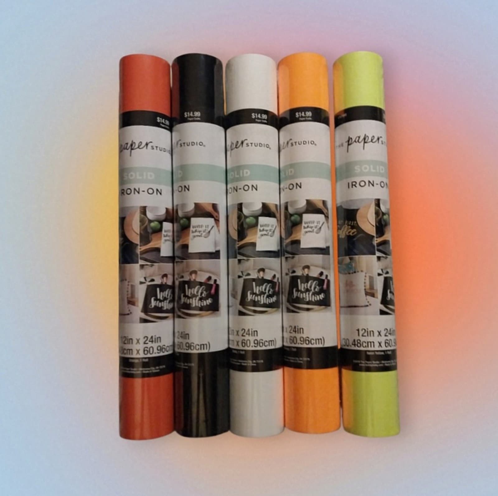 5 The Paper Studio Solid Iron On 12"x24" Orange,Black,White,Neon Orange&Yellow - Image 1