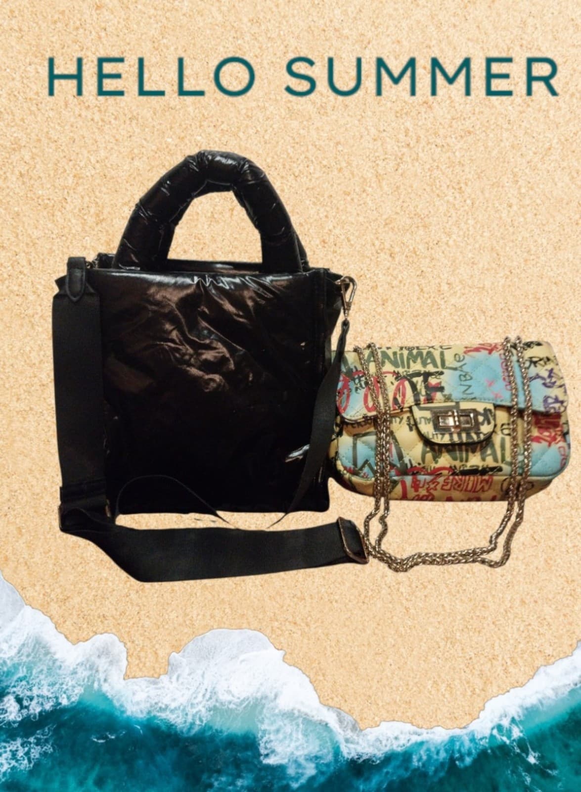 2 Cute Small Purses. A New Day Black Purse & A Small Graffiti Purse - Image 1