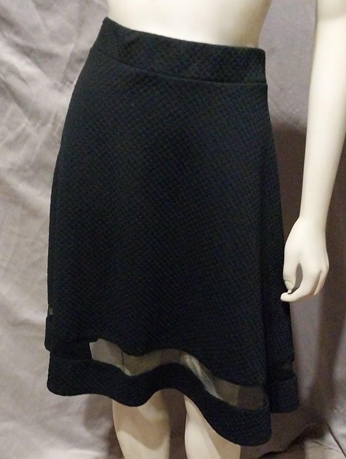 Faith and Joy Textured Black Flare Skirt - Image 1