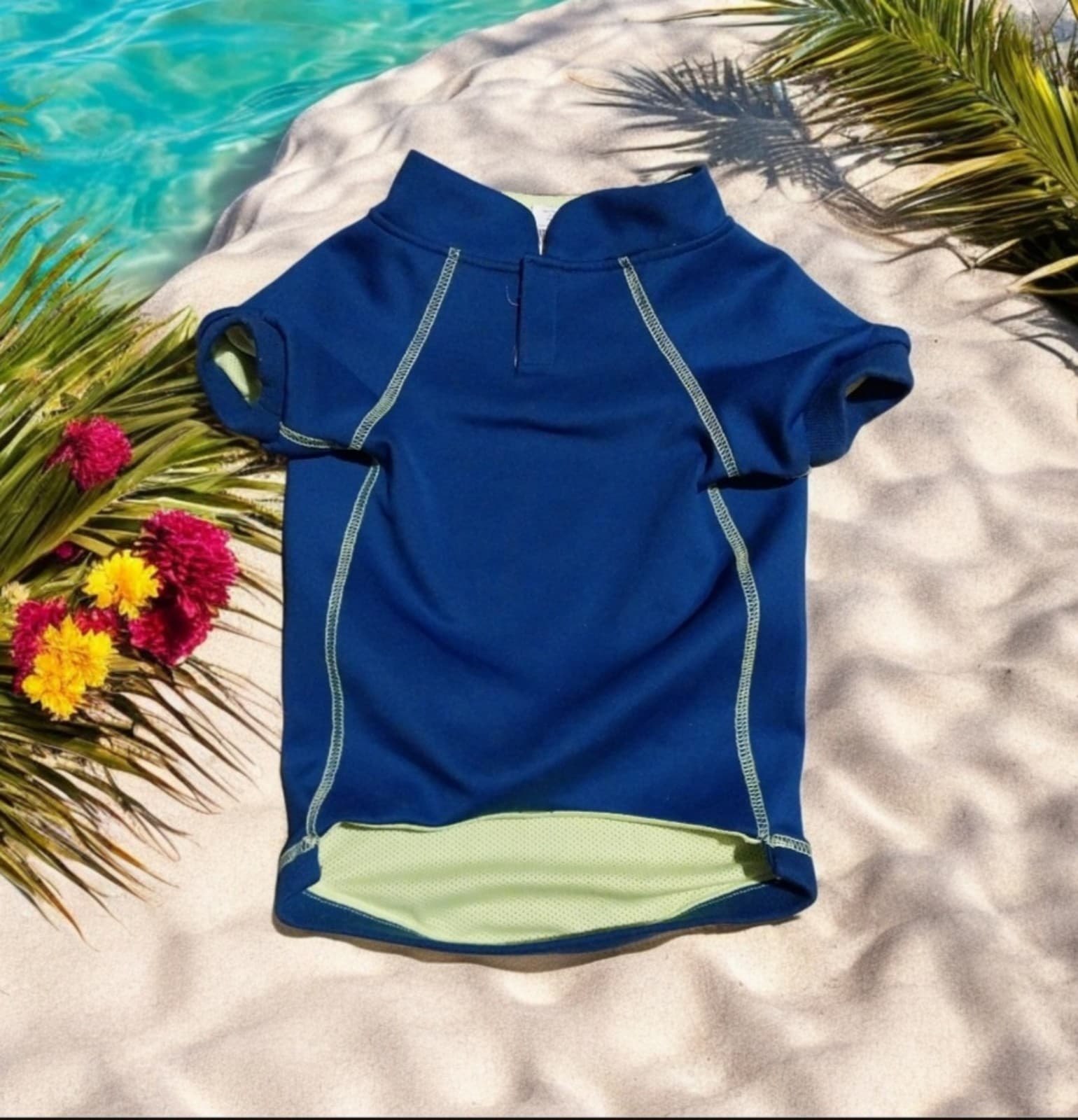 Top Paw, A Blue Dog & Yellow Swimsuit. Size Medium - Image 1