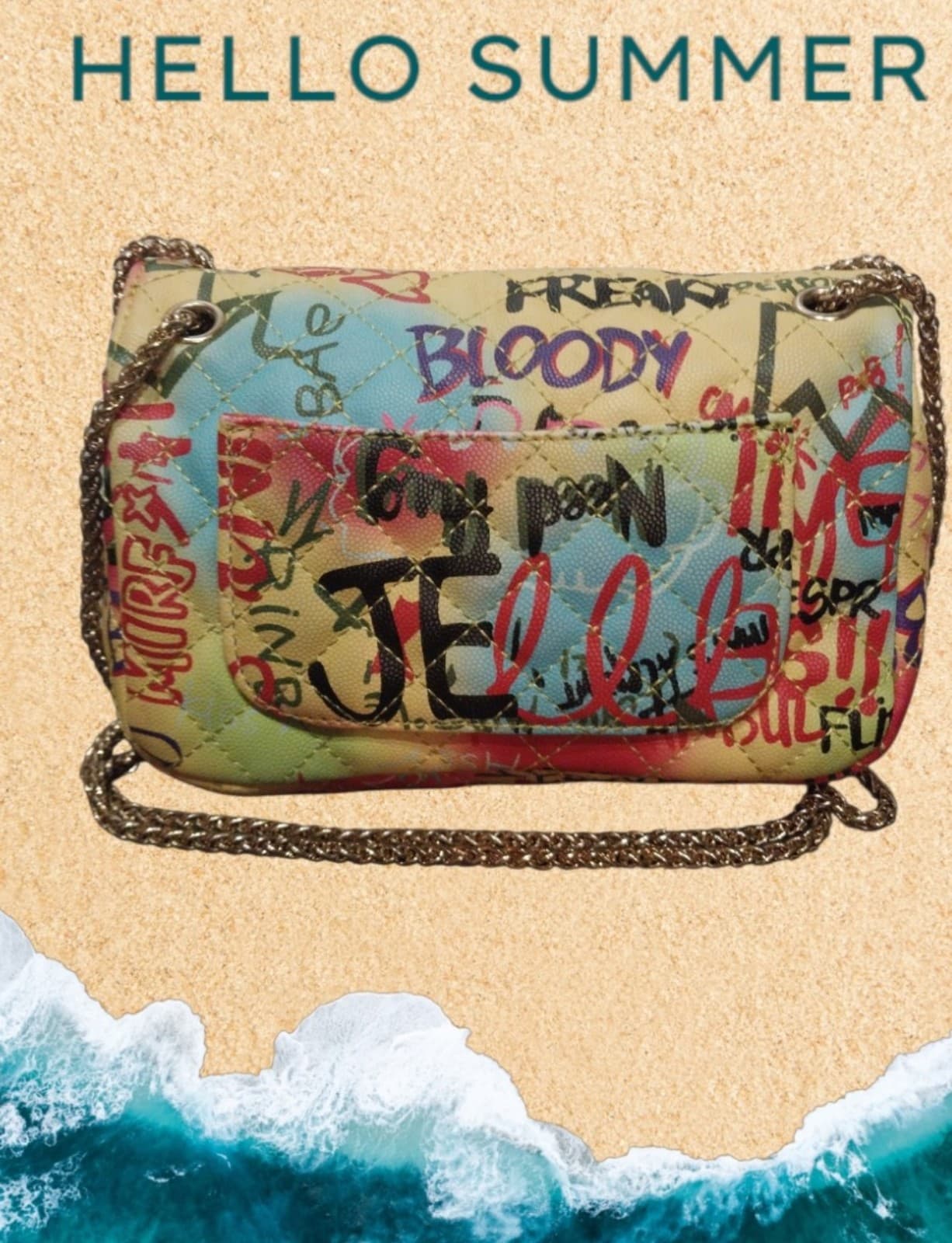 2 Cute Small Purses. A New Day Black Purse & A Small Graffiti Purse - Thumbnail 7