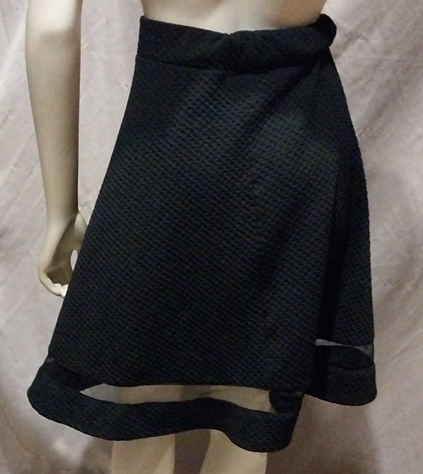Faith and Joy Textured Black Flare Skirt - Thumbnail 2