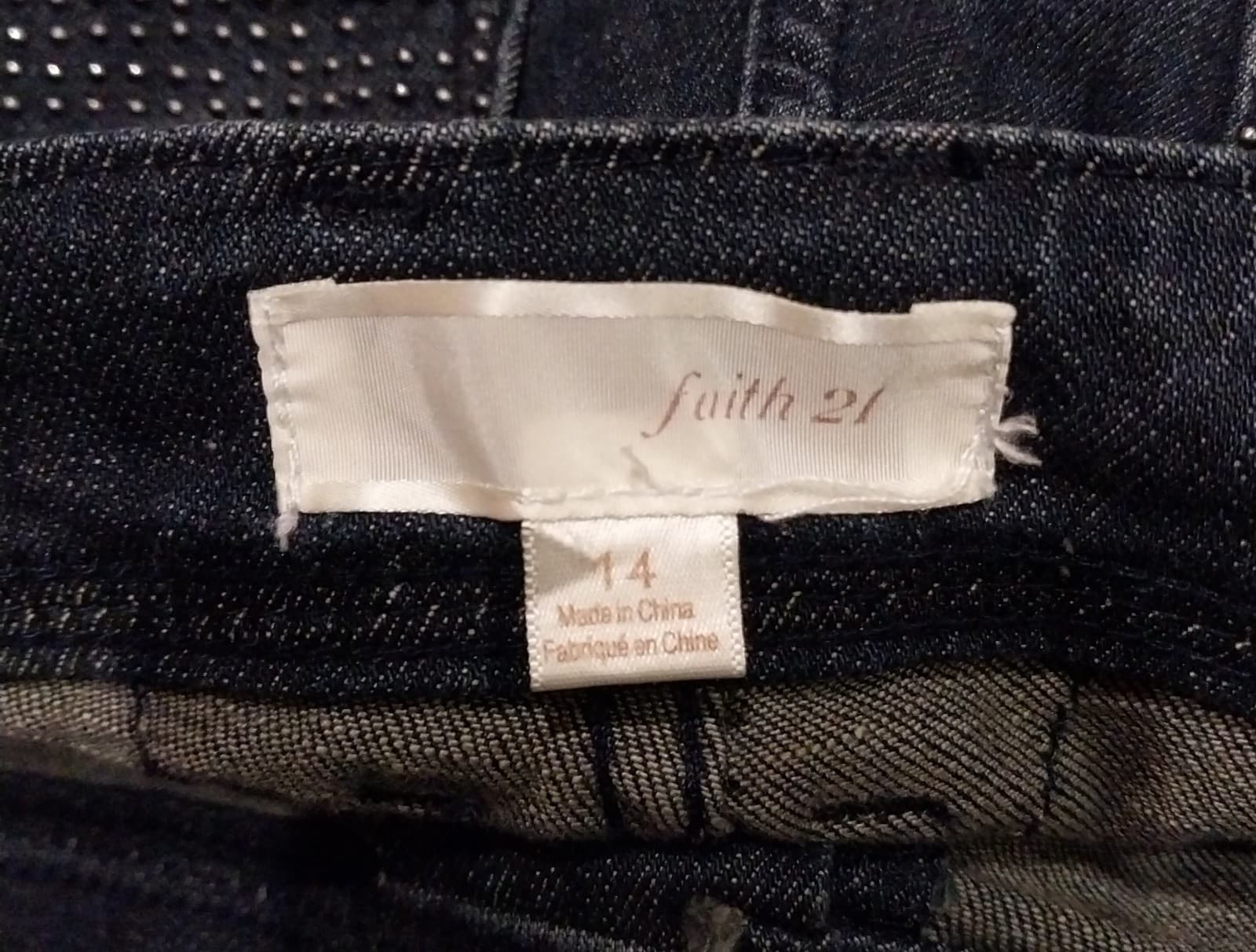 Faith 21 Women's Denim Jeans Size 14 Pocket Bling - Thumbnail 4