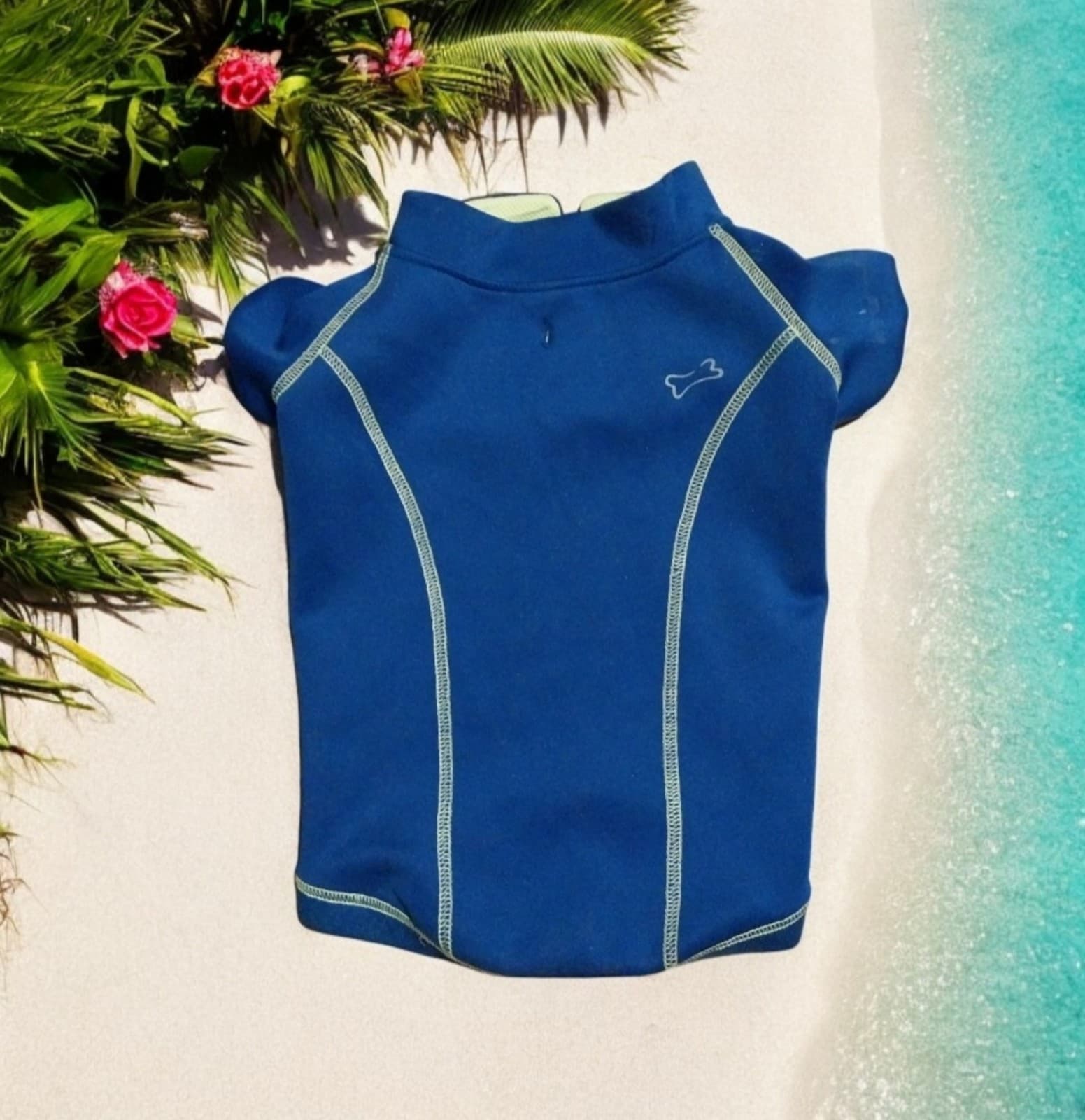 Top Paw, A Blue Dog & Yellow Swimsuit. Size Medium - Thumbnail 2