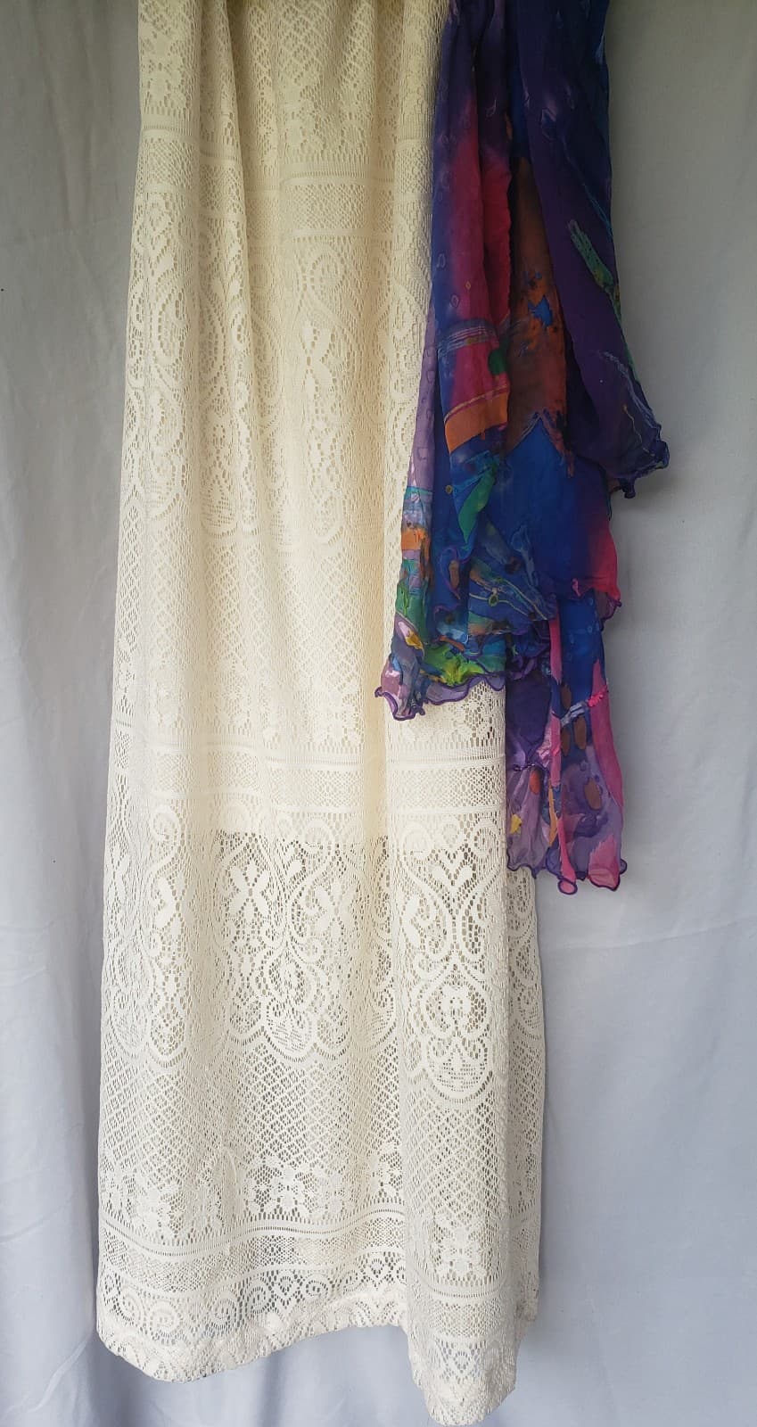 Just Be Lace Cream/Off White High-Low Strapless Dress Sz 3X - Thumbnail 5