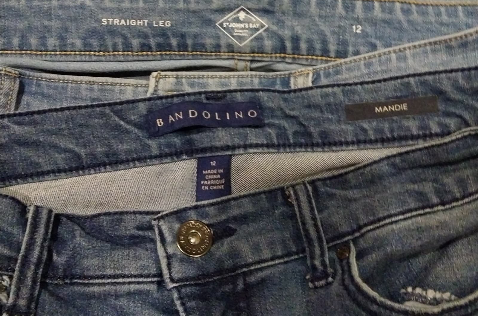 2 Pairs of Women’s Jeans. Bandolino & St John's Bay. Size 12 - Image 1