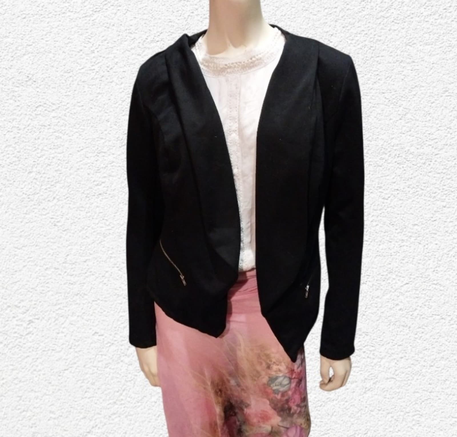 Cato Women’s Black Colored Long Sleeve Open Jacket Size Small - Thumbnail 3