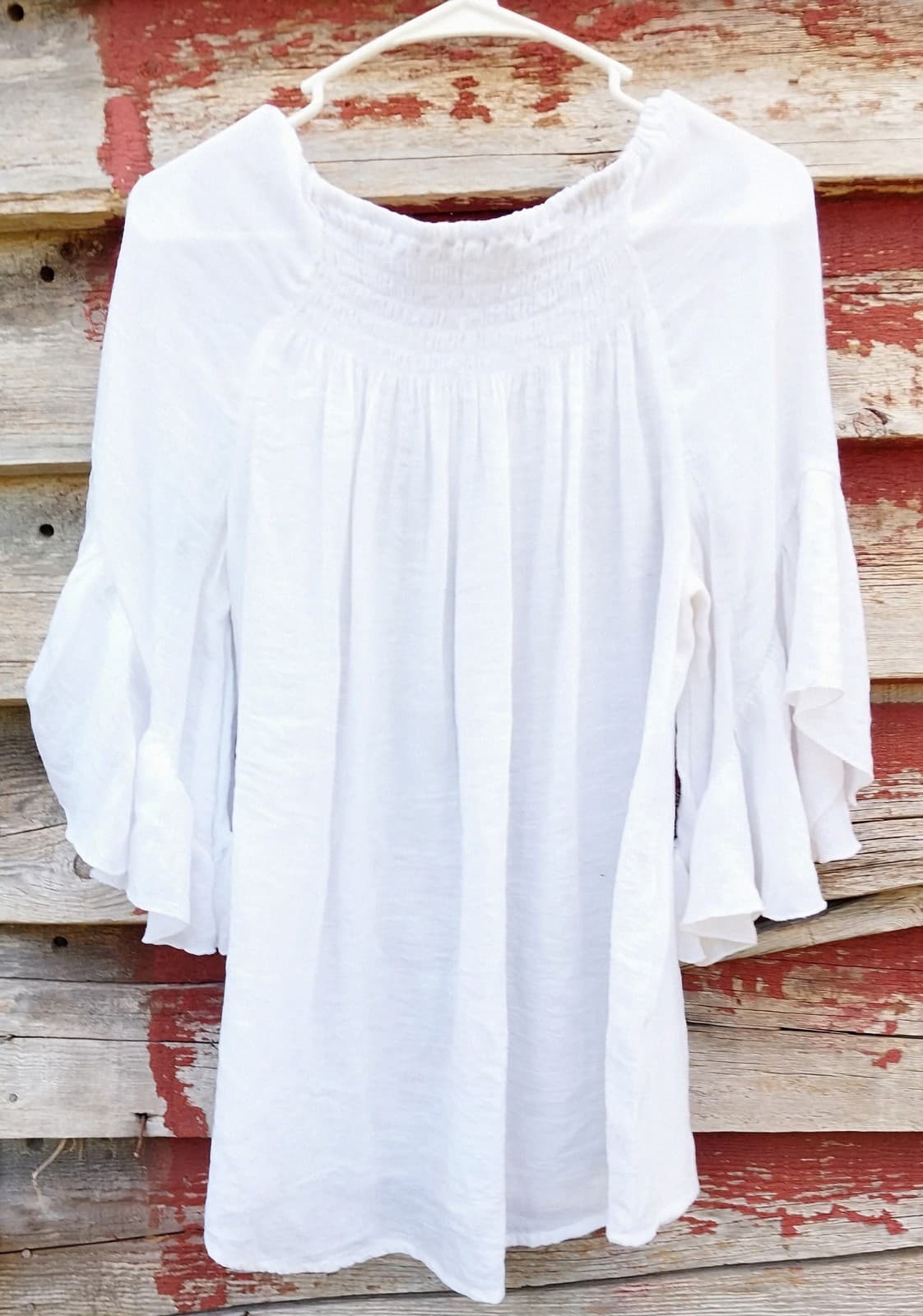 Cato White Square Neck Top & Ruffled Wide Half Sleeve Blouse. Size Large - Thumbnail 3