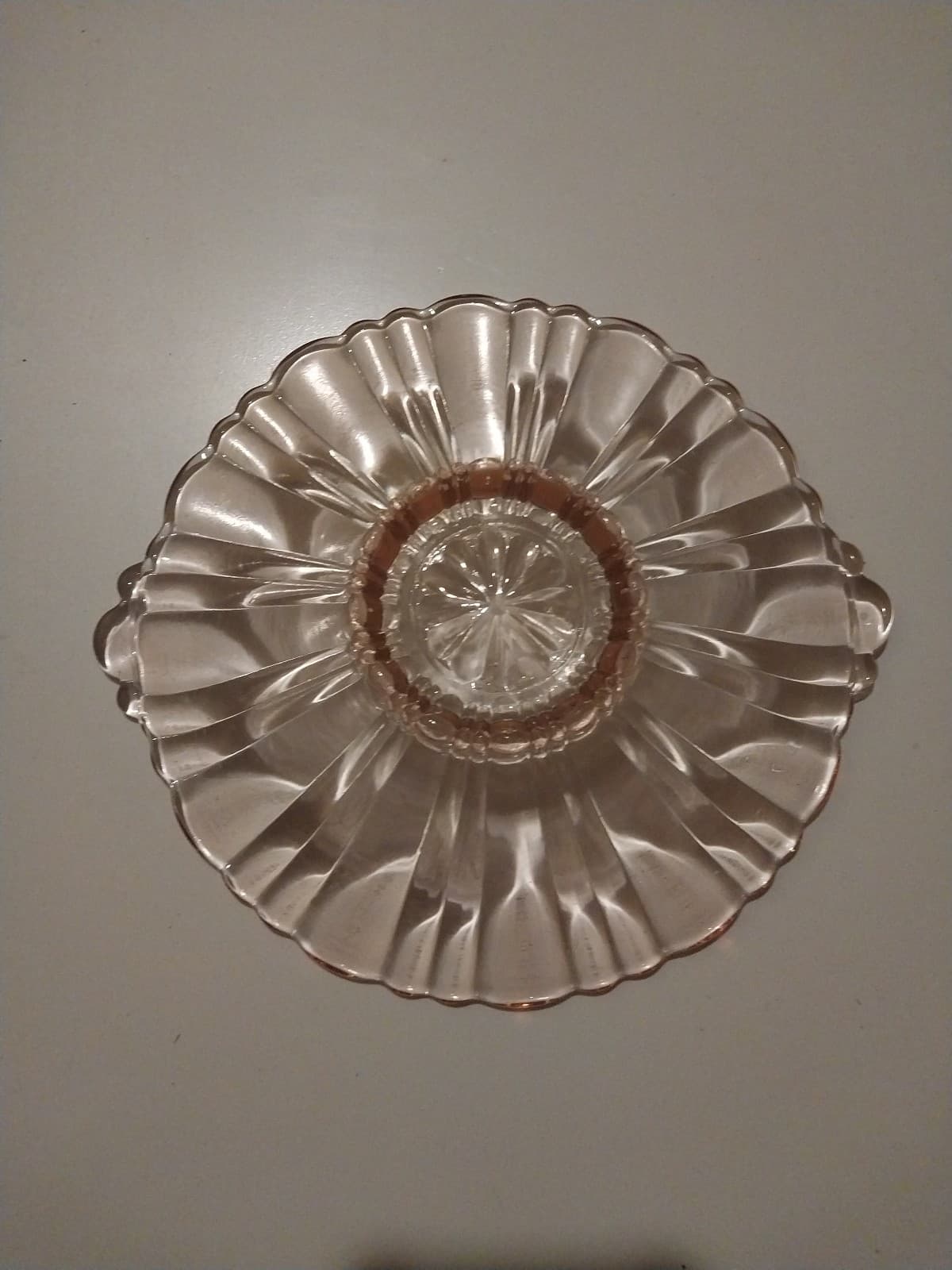 Vintage Pink Depression Glass Footed Dish Candy Dish Old Cafe Tab Handles 8" - Thumbnail 2