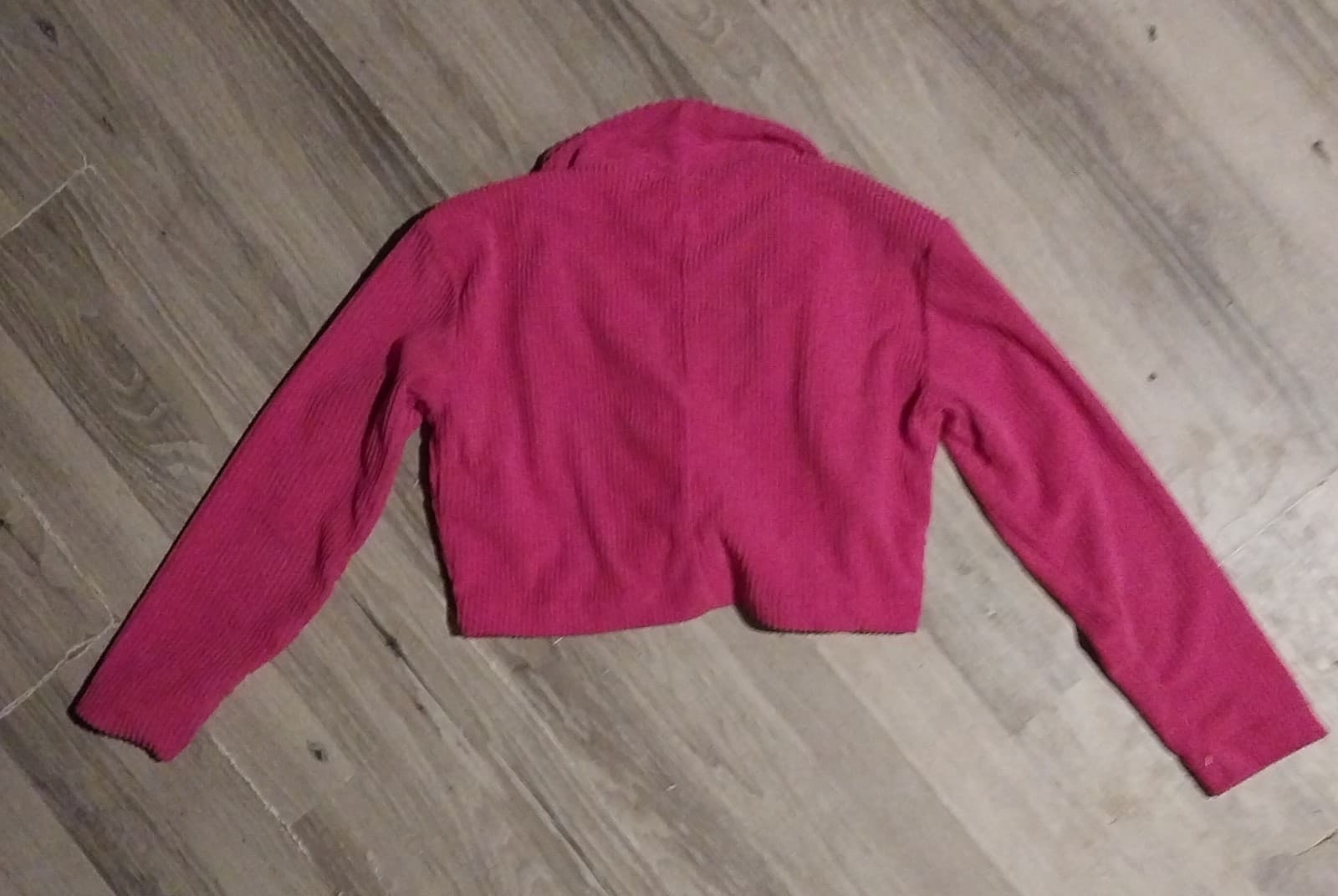 Pink Cropped Sweater Cardigan. Size Girls Medium - Thumbnail 3