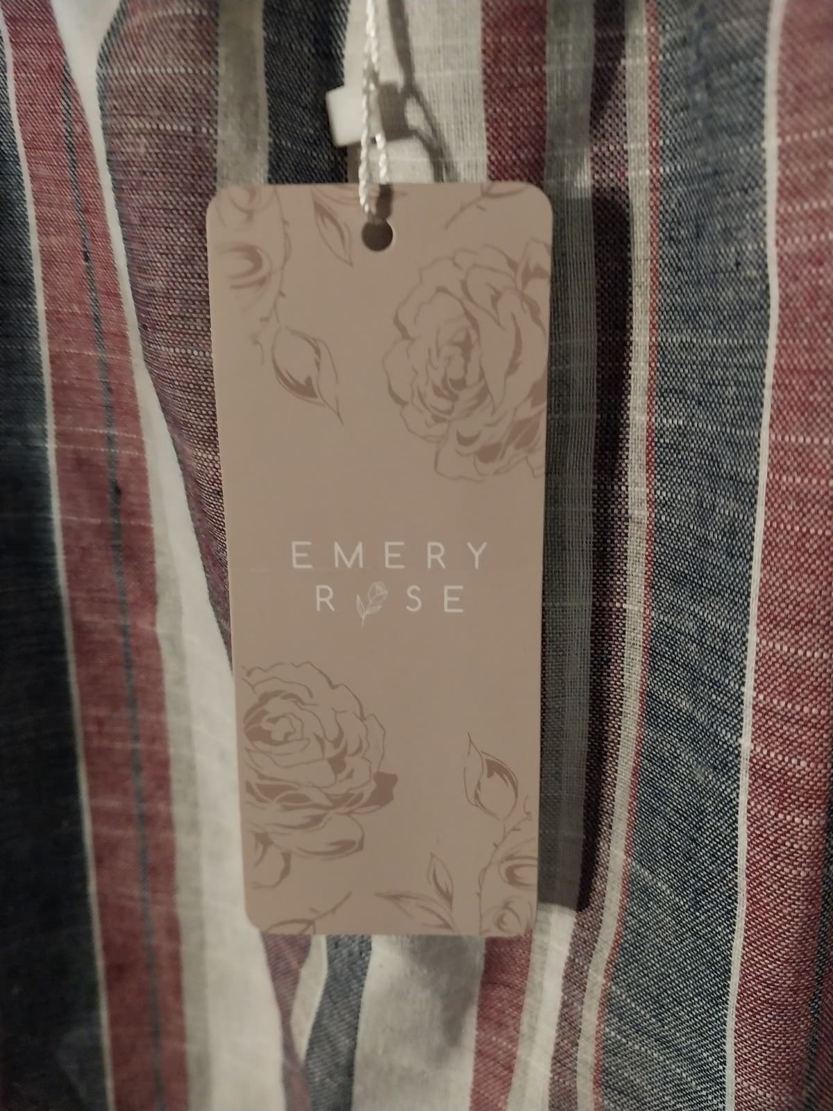 Emery Rose Striped Button Dress - Thumbnail 4